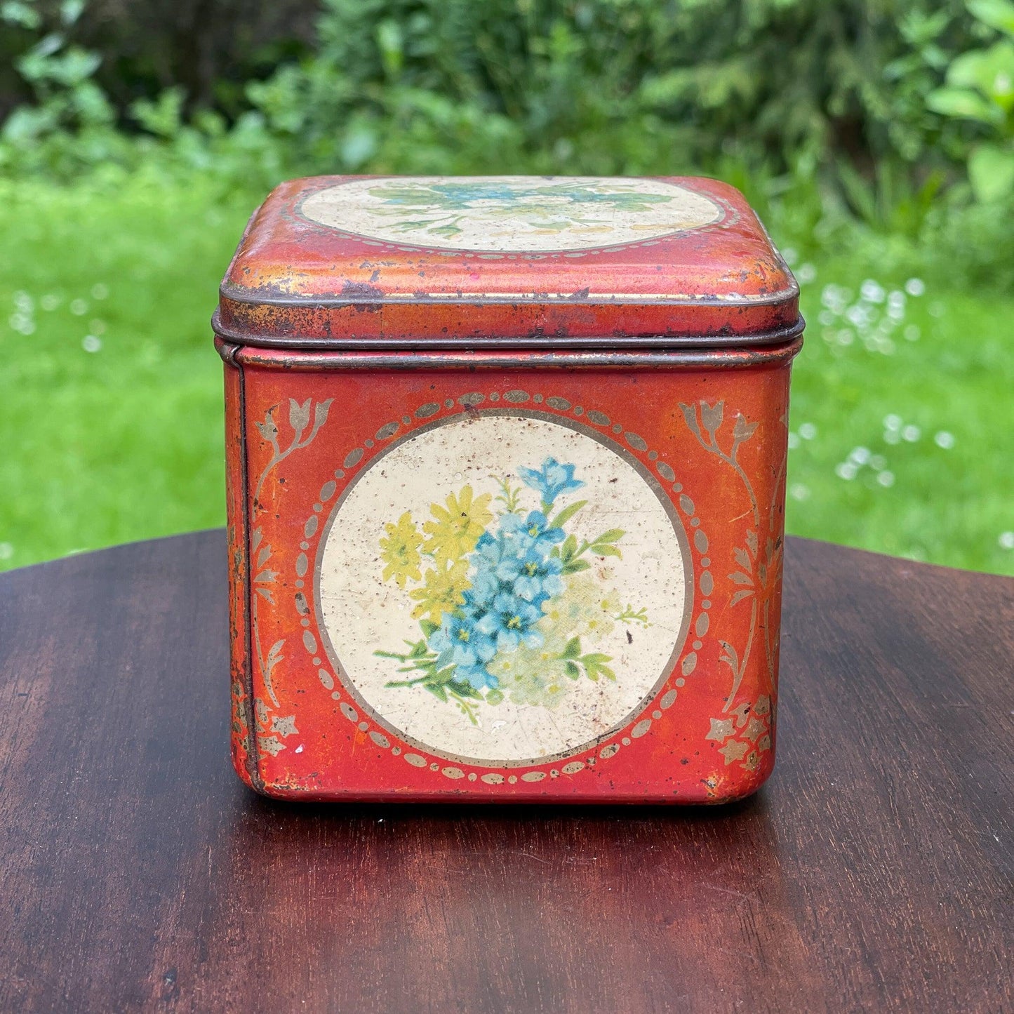 Vintage blik met vogels en bloemen - Bamestra Curiosa