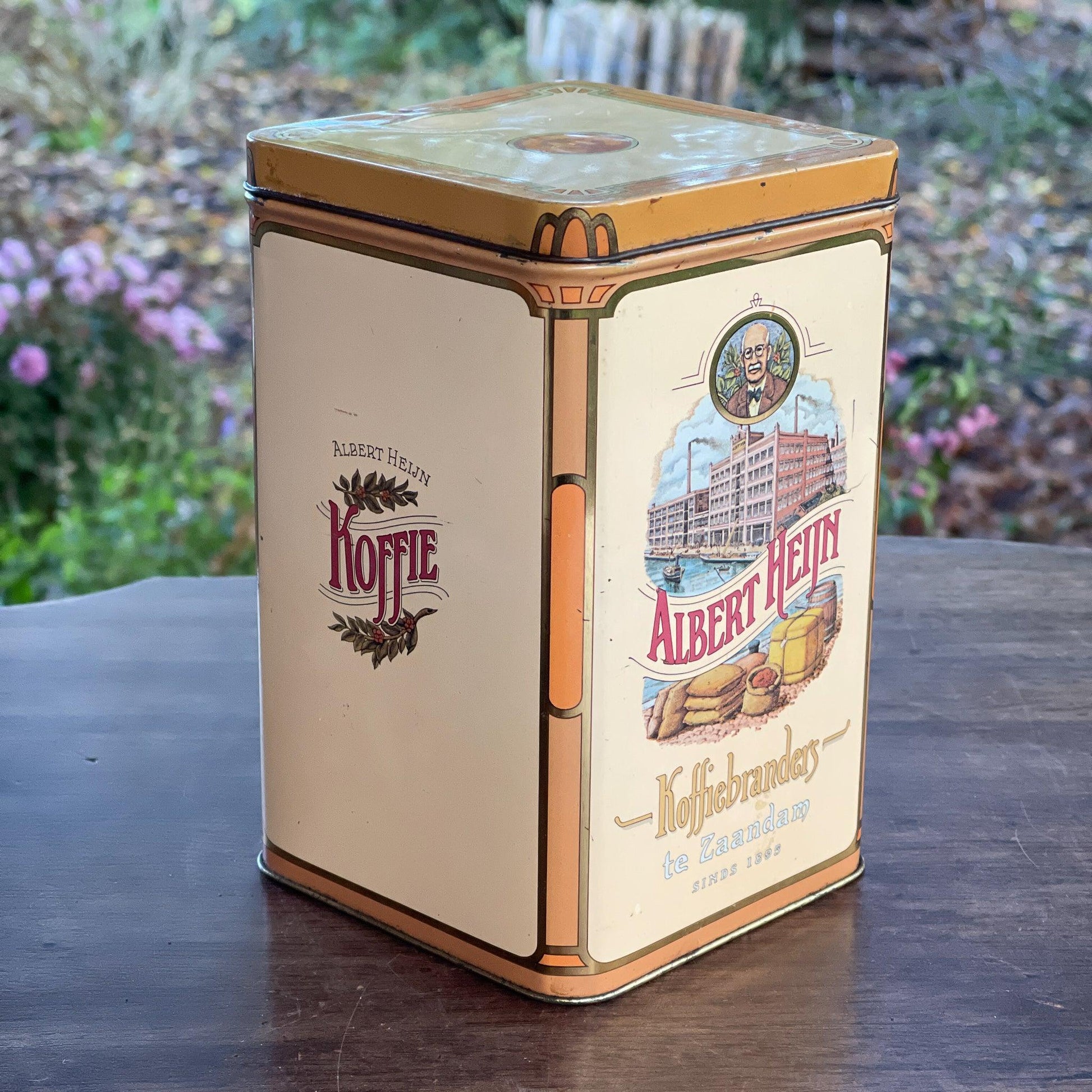 Vintage blik van Albert Heijn Koffiebranders - Bamestra Curiosa