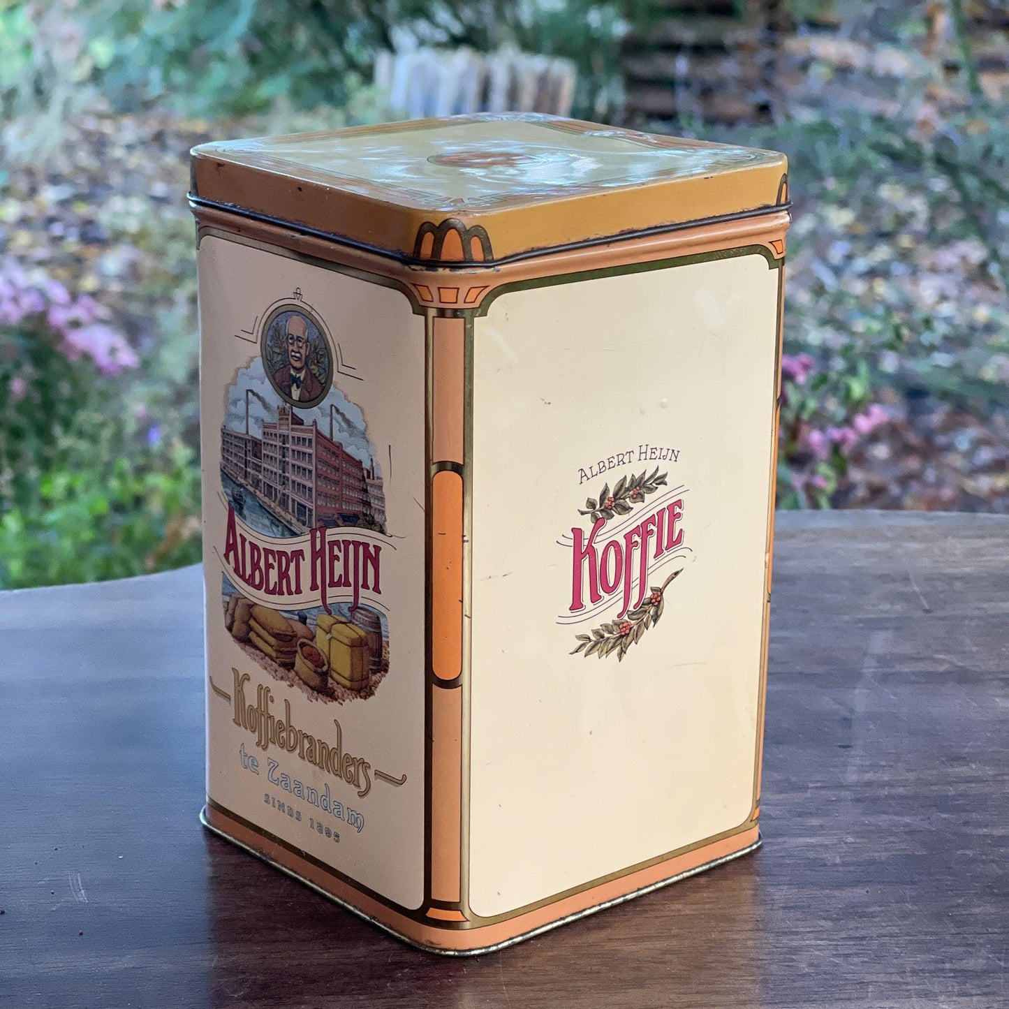 Vintage blik van Albert Heijn Koffiebranders - Bamestra Curiosa