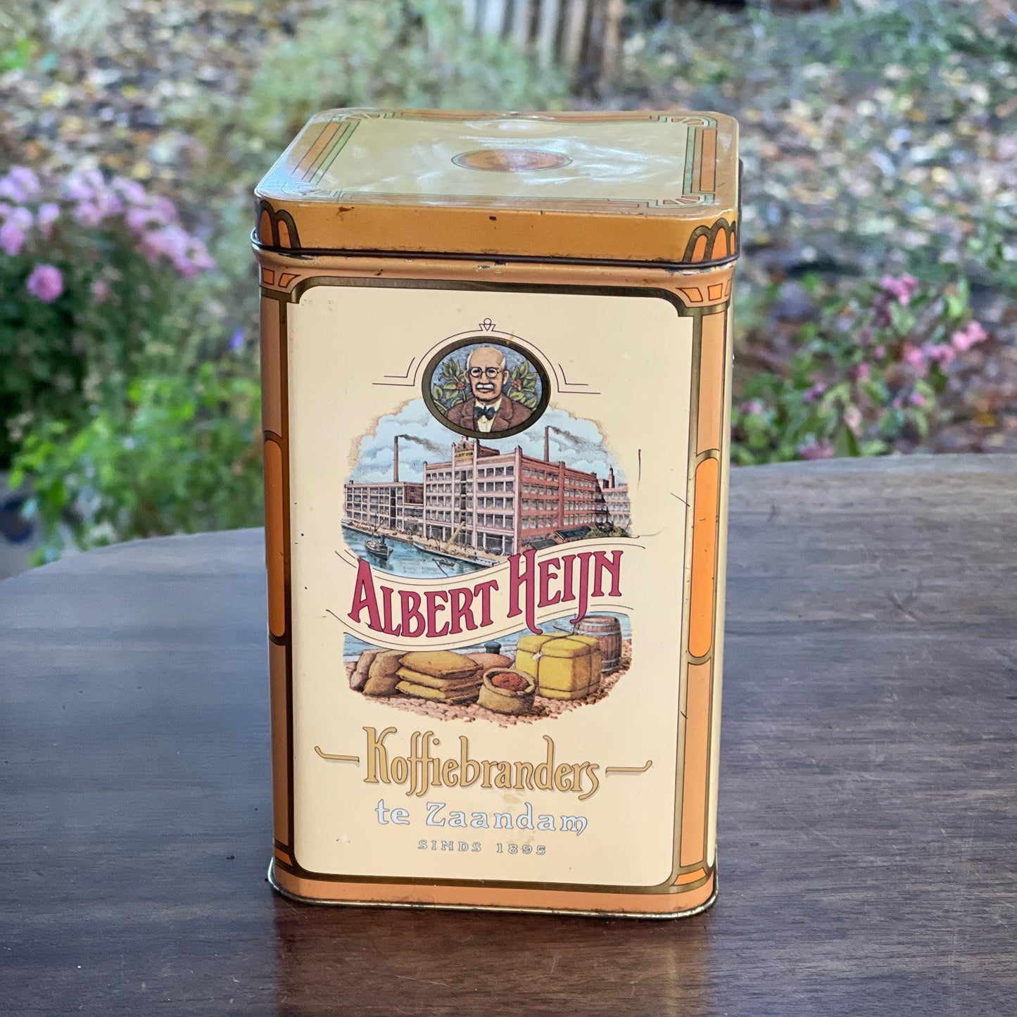 Vintage blik van Albert Heijn Koffiebranders - Bamestra Curiosa