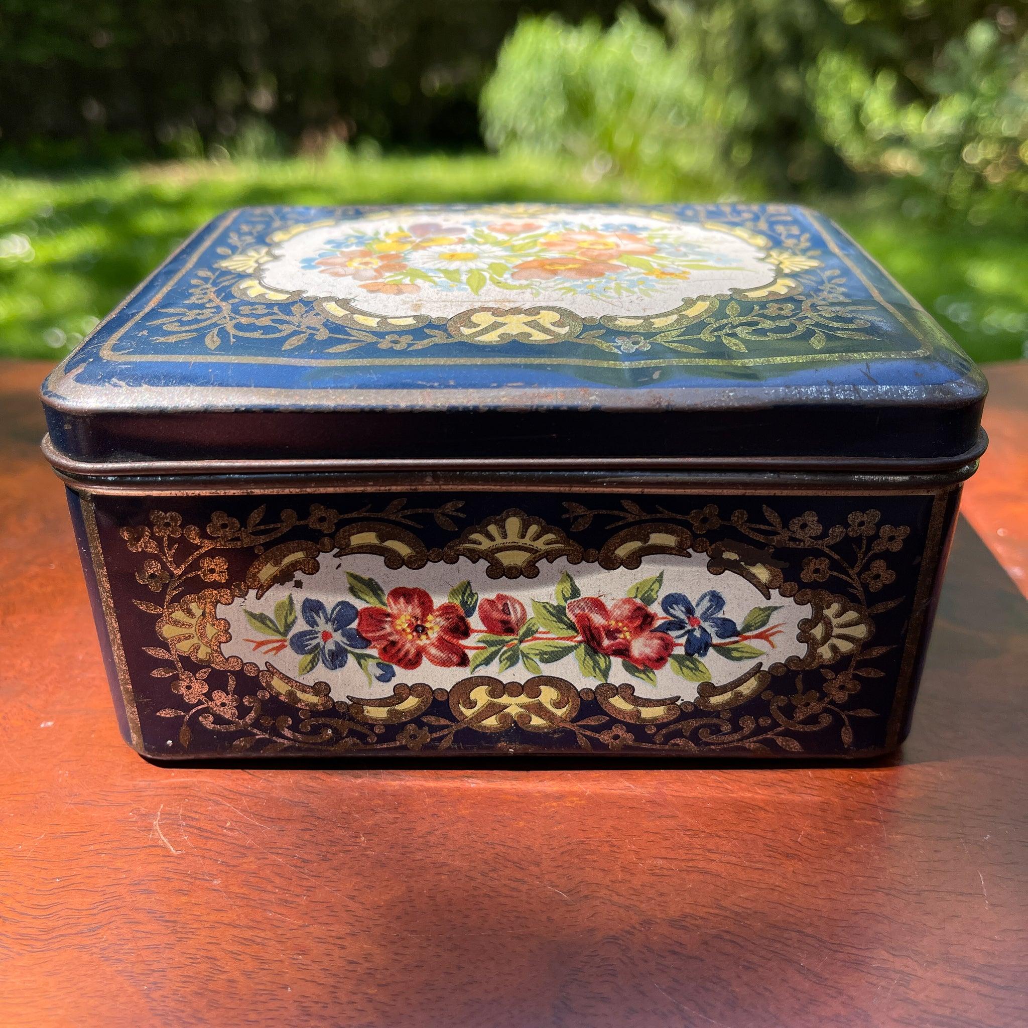 Vintage blikje met bloemen - The Collectionist