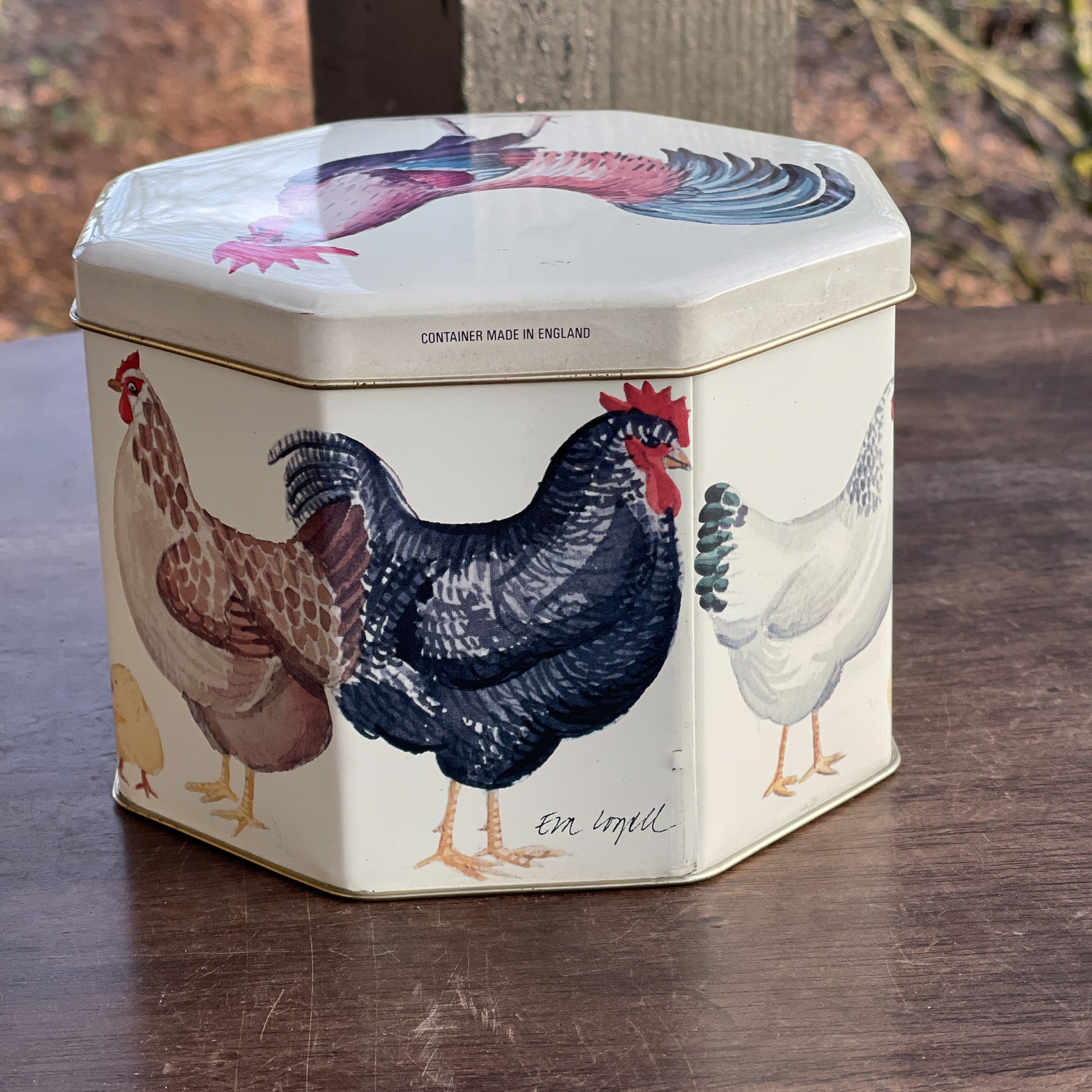 Bewaarblik met kippen en kuikens - Bamestra Curiosa