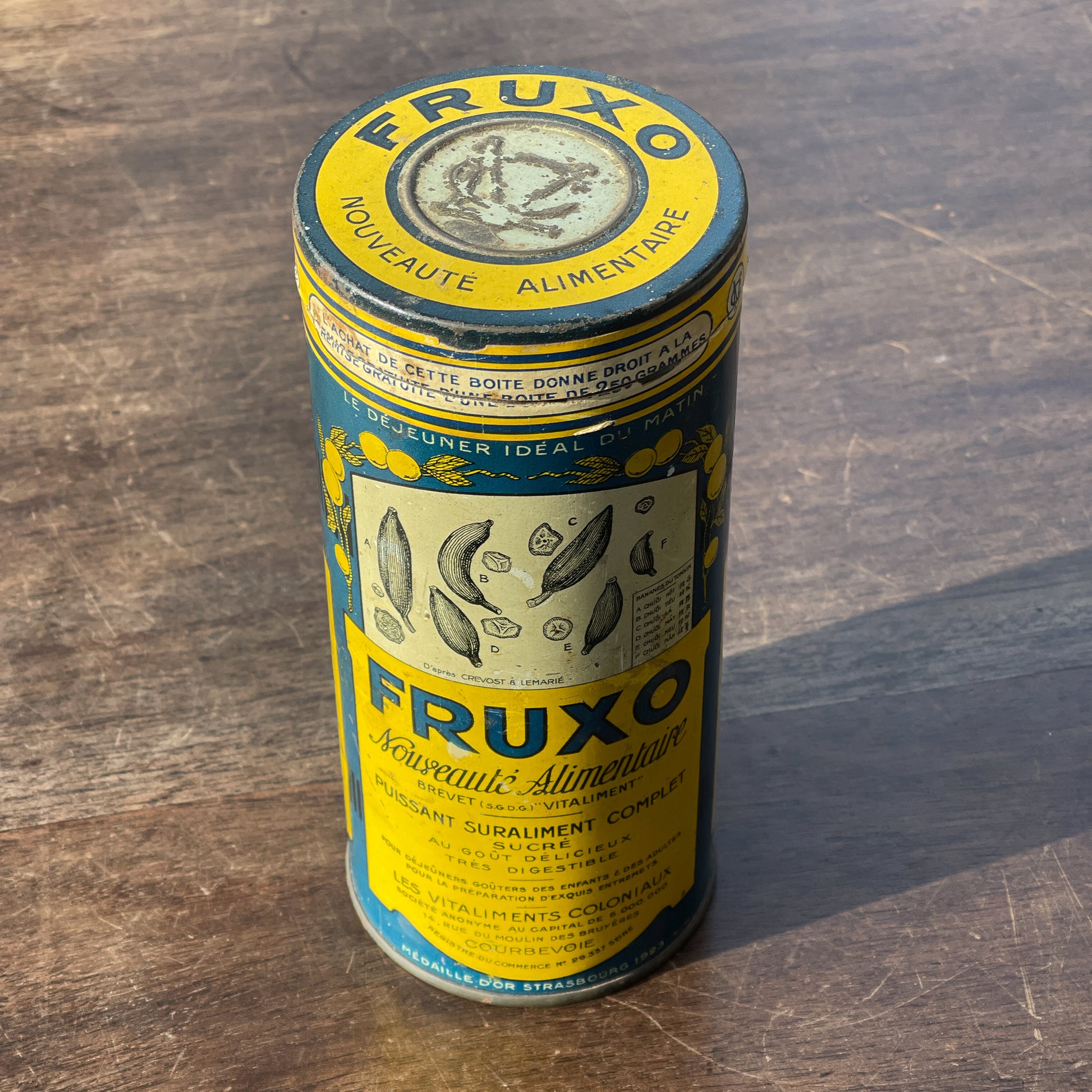 Antiek Fruxo Blik - Bamestra Curiosa