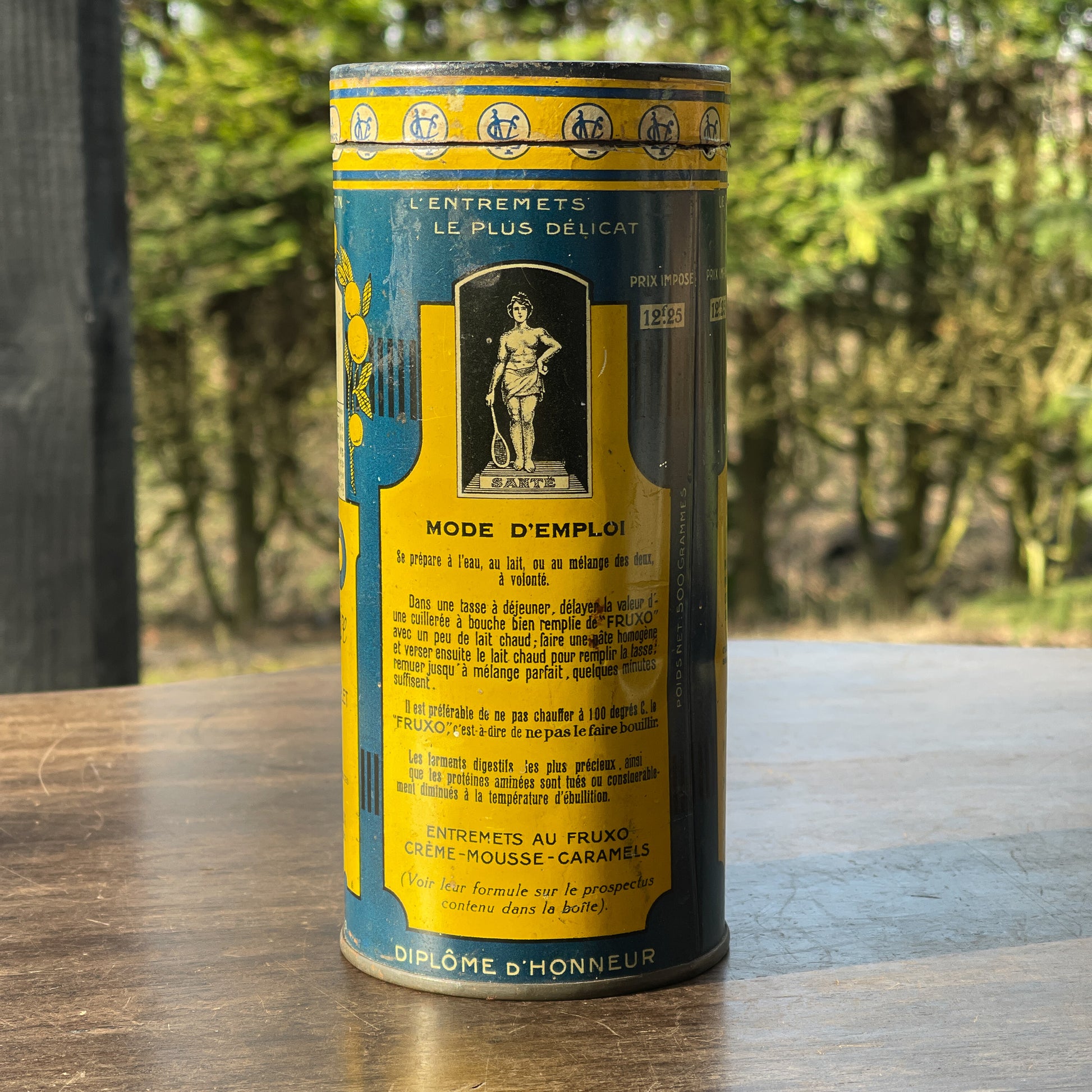 Antiek Fruxo Blik - Bamestra Curiosa