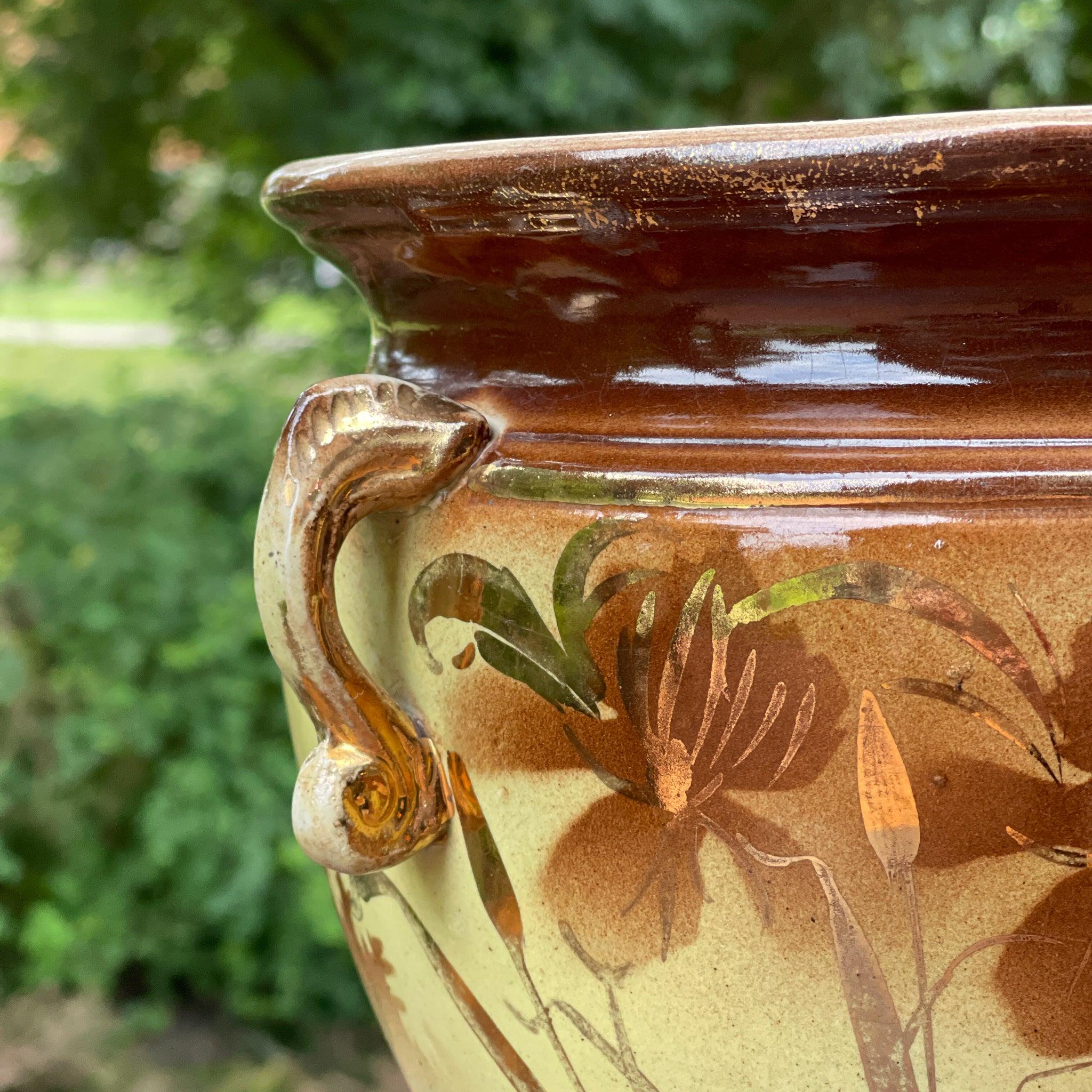 Vintage bloempot met zwanen - The Collectionist