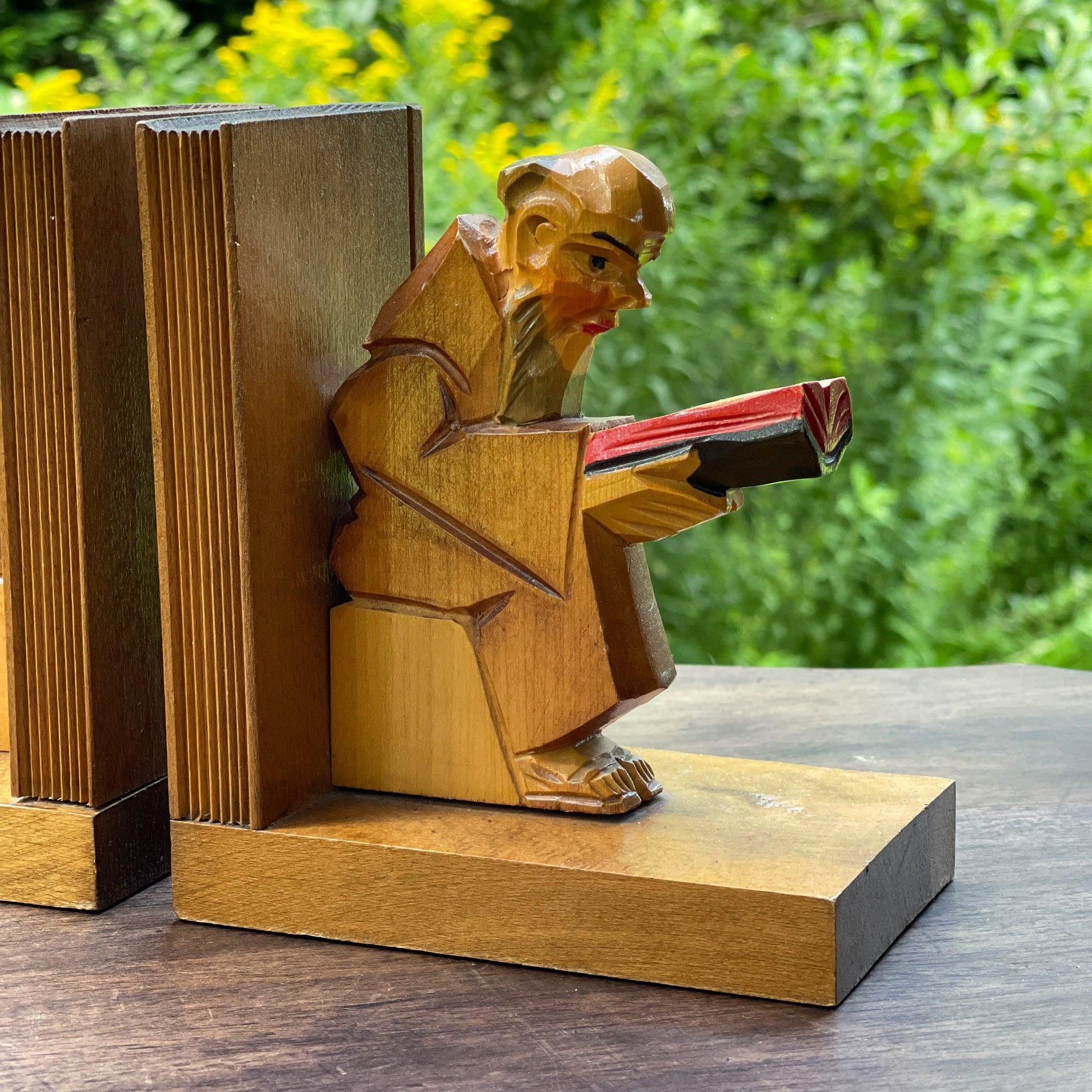 Vintage boekensteunen met monniken - Bamestra Curiosa