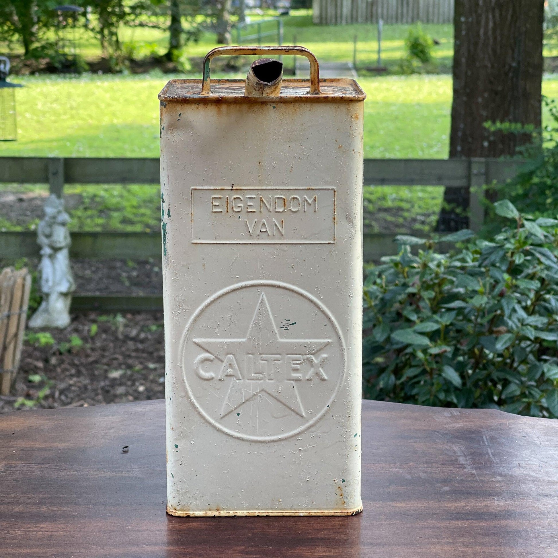 Vintage Caltex petroleum kan - Bamestra Curiosa