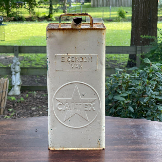 Vintage Caltex petroleum kan - Bamestra Curiosa