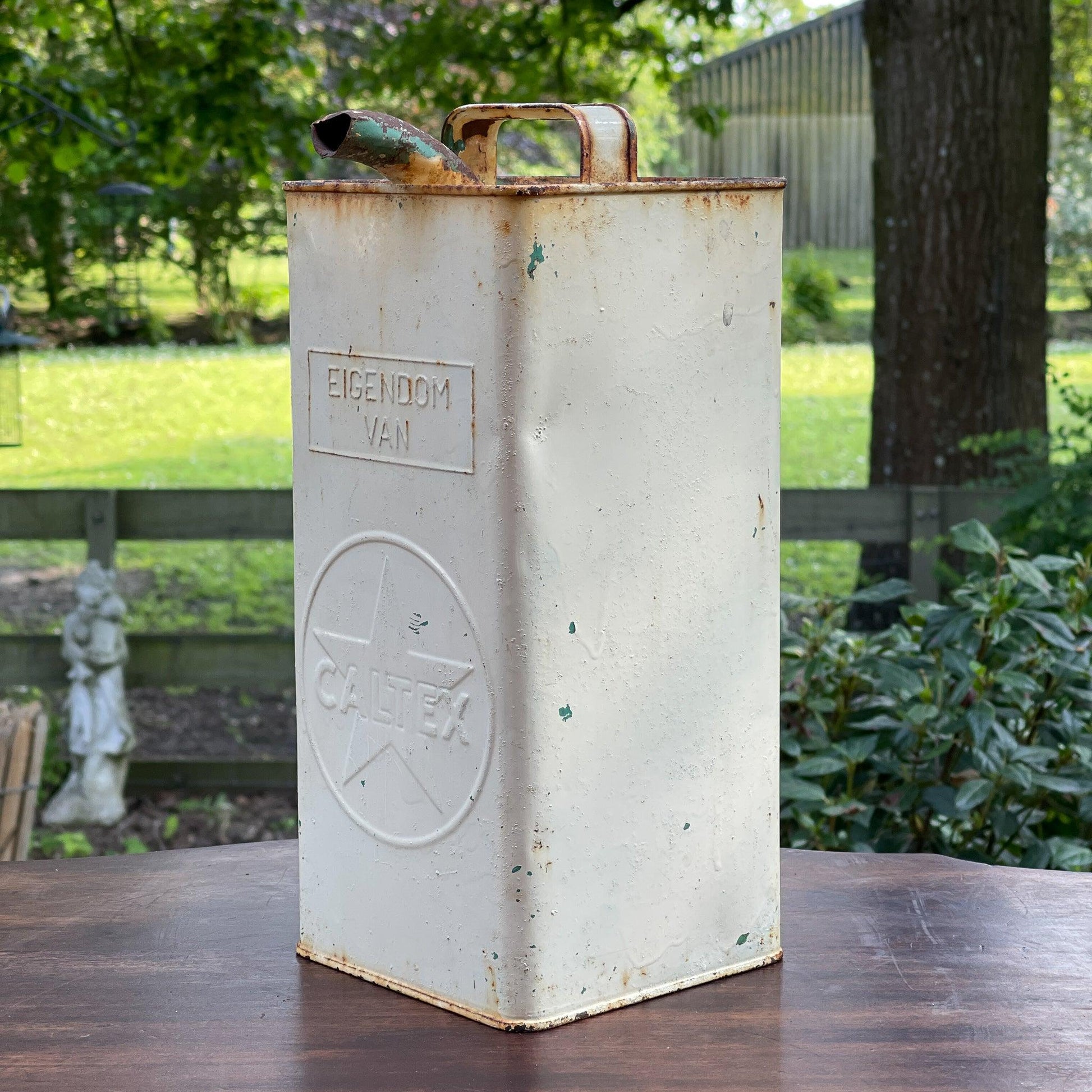 Vintage Caltex petroleum kan - Bamestra Curiosa