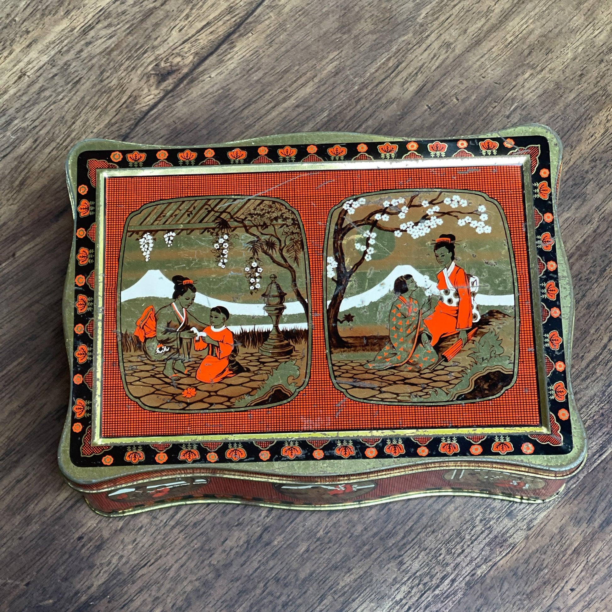 Vintage Chinese thee blik - The Collectionist