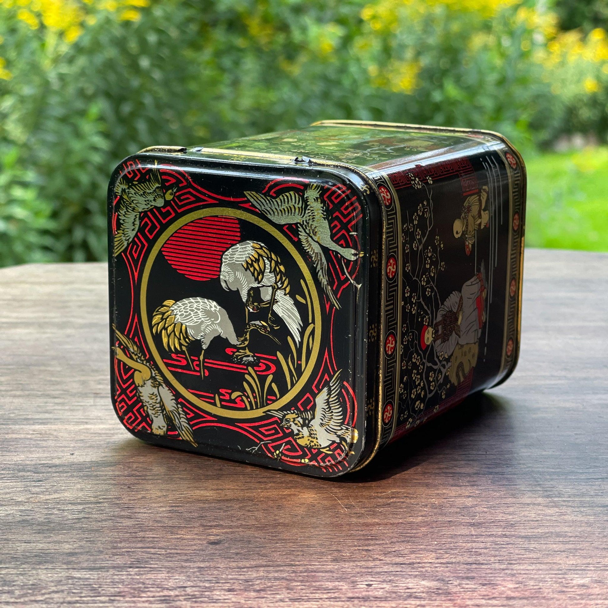 Vintage Chinese thee blik - Bamestra Curiosa