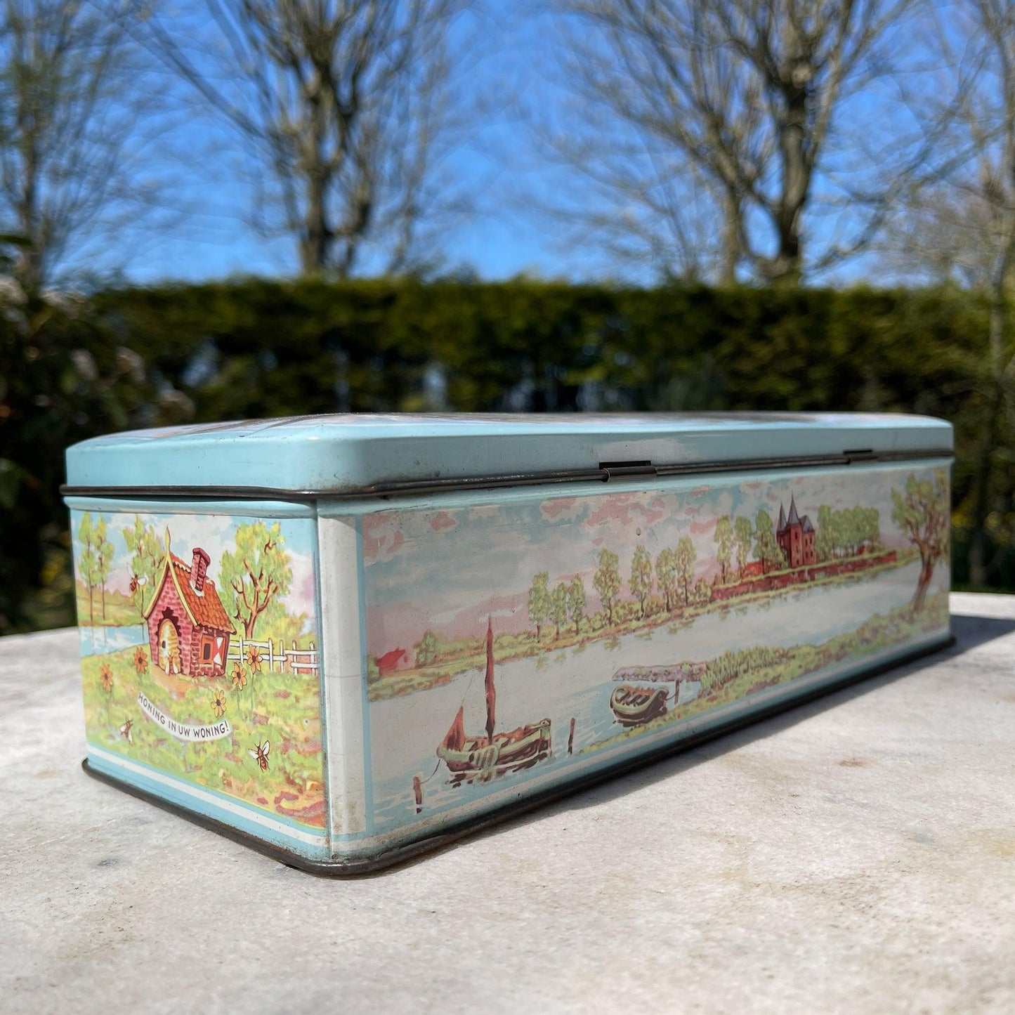 Vintage De Bruin koek ontbijtkoek blik - Bamestra Curiosa