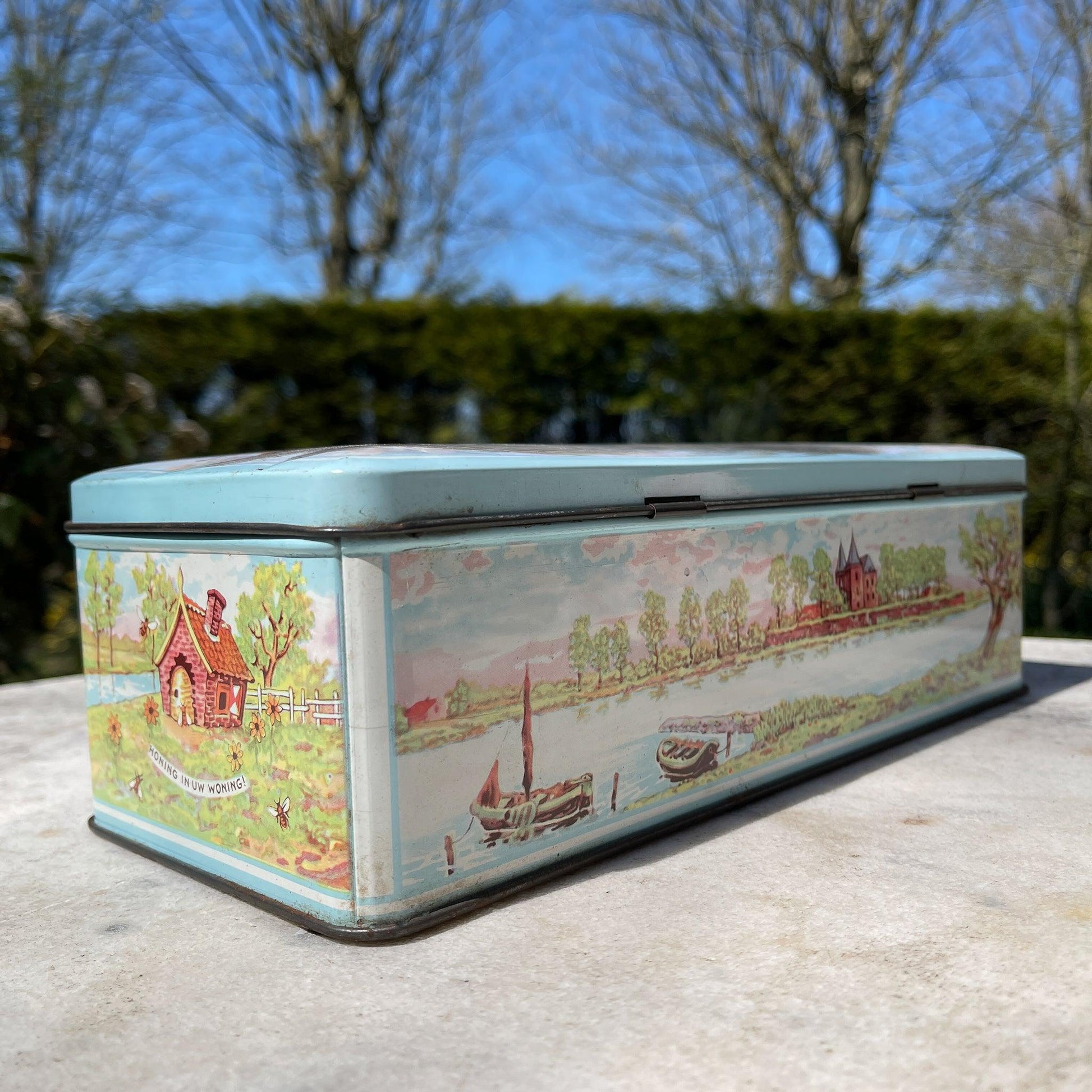 Vintage De Bruin koek ontbijtkoek blik - Bamestra Curiosa