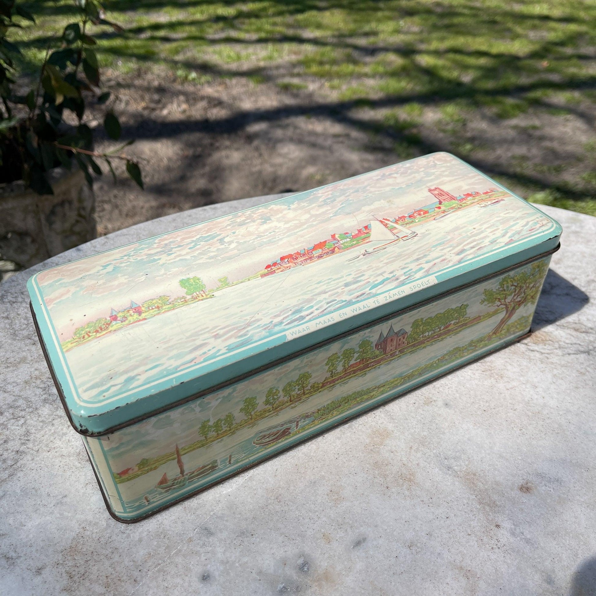 Vintage De Bruin koek ontbijtkoek blik - Bamestra Curiosa