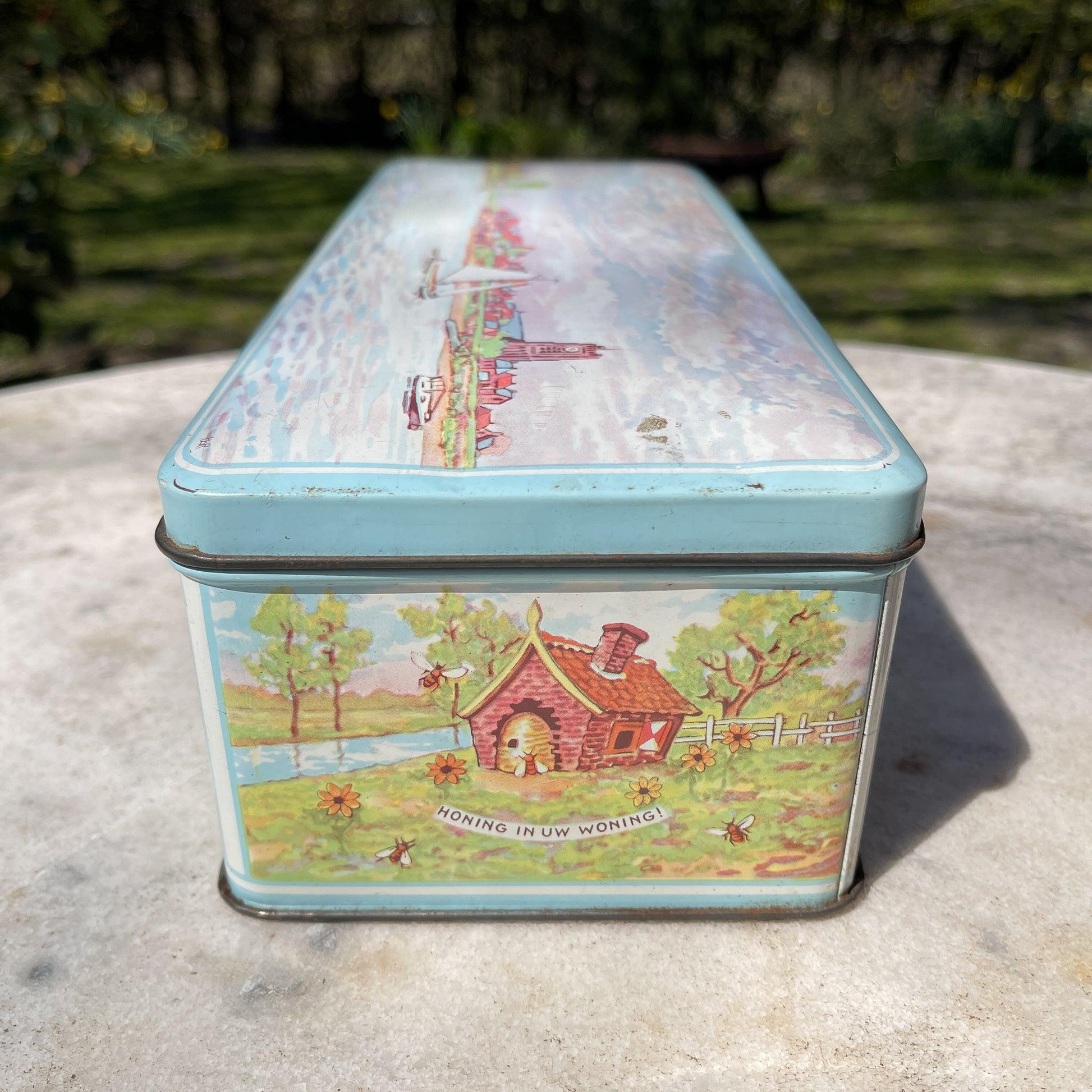 Vintage De Bruin koek ontbijtkoek blik - Bamestra Curiosa