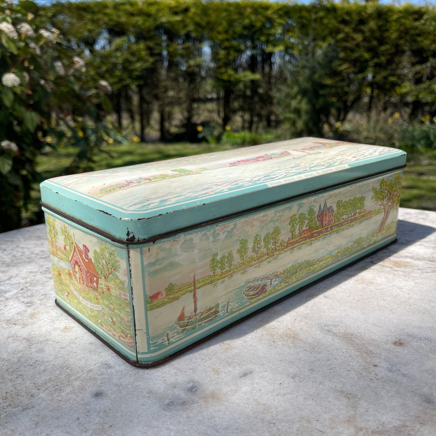 Vintage De Bruin koek ontbijtkoek blik - Bamestra Curiosa