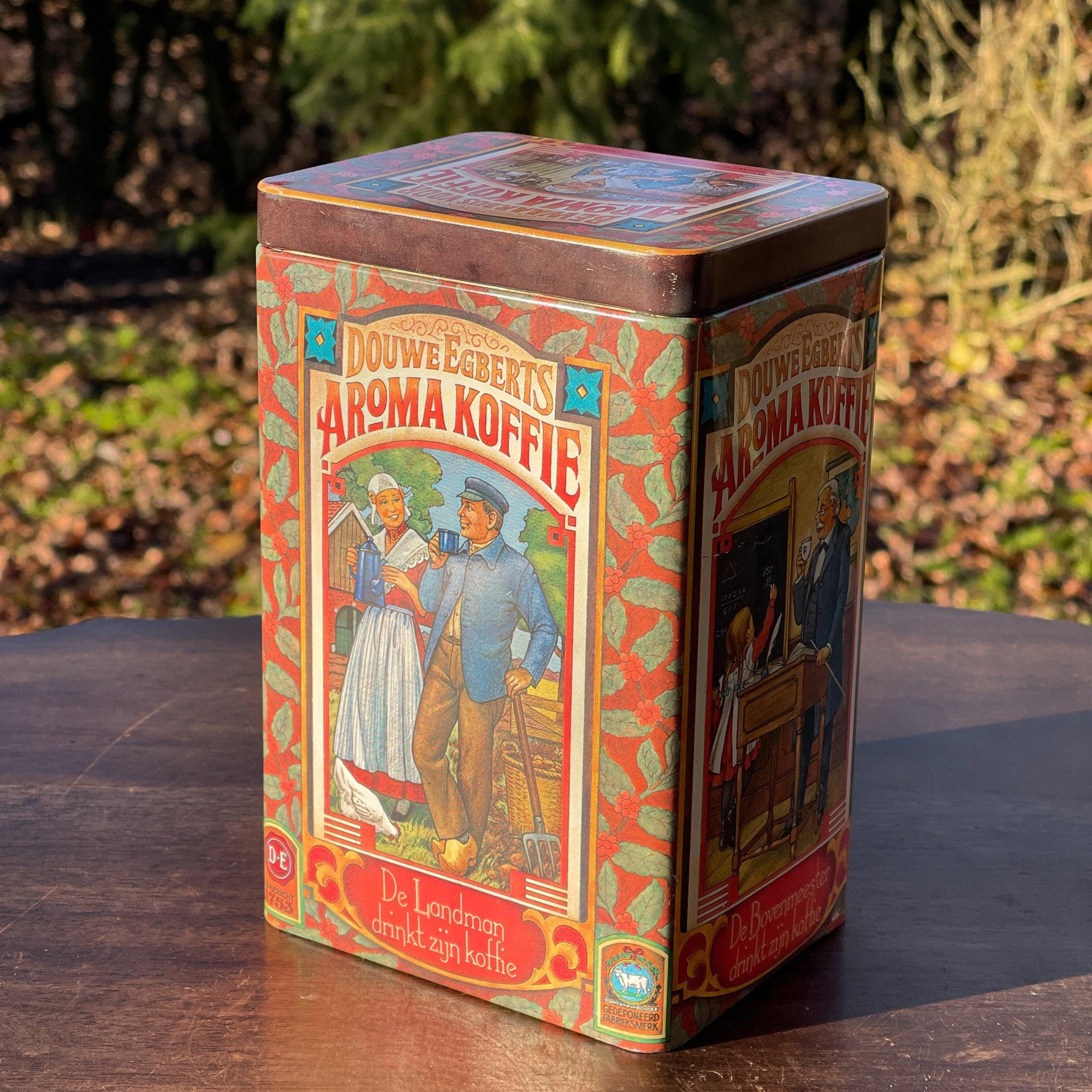 Vintage Douwe Egberts bewaarblik voor aroma koffie - The Collectionist