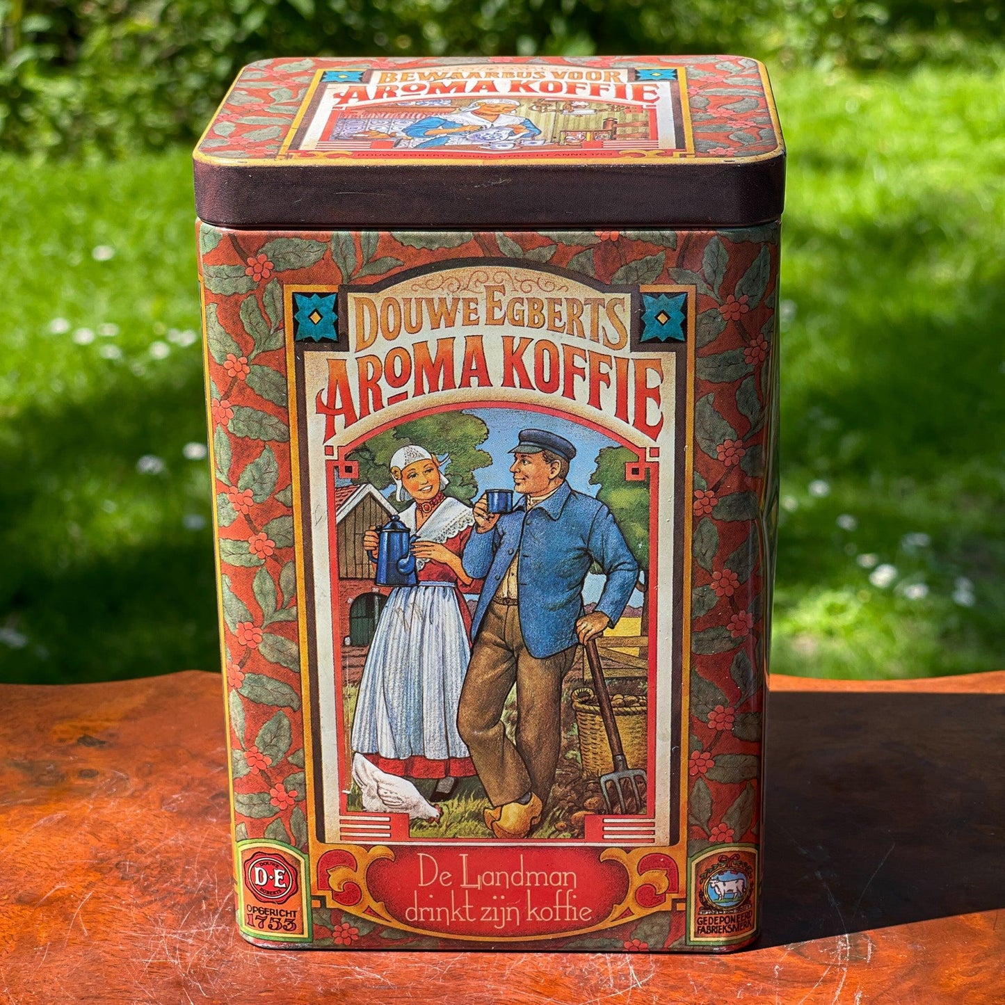 Vintage Douwe Egberts bewaarblik voor aroma koffie - Bamestra Curiosa