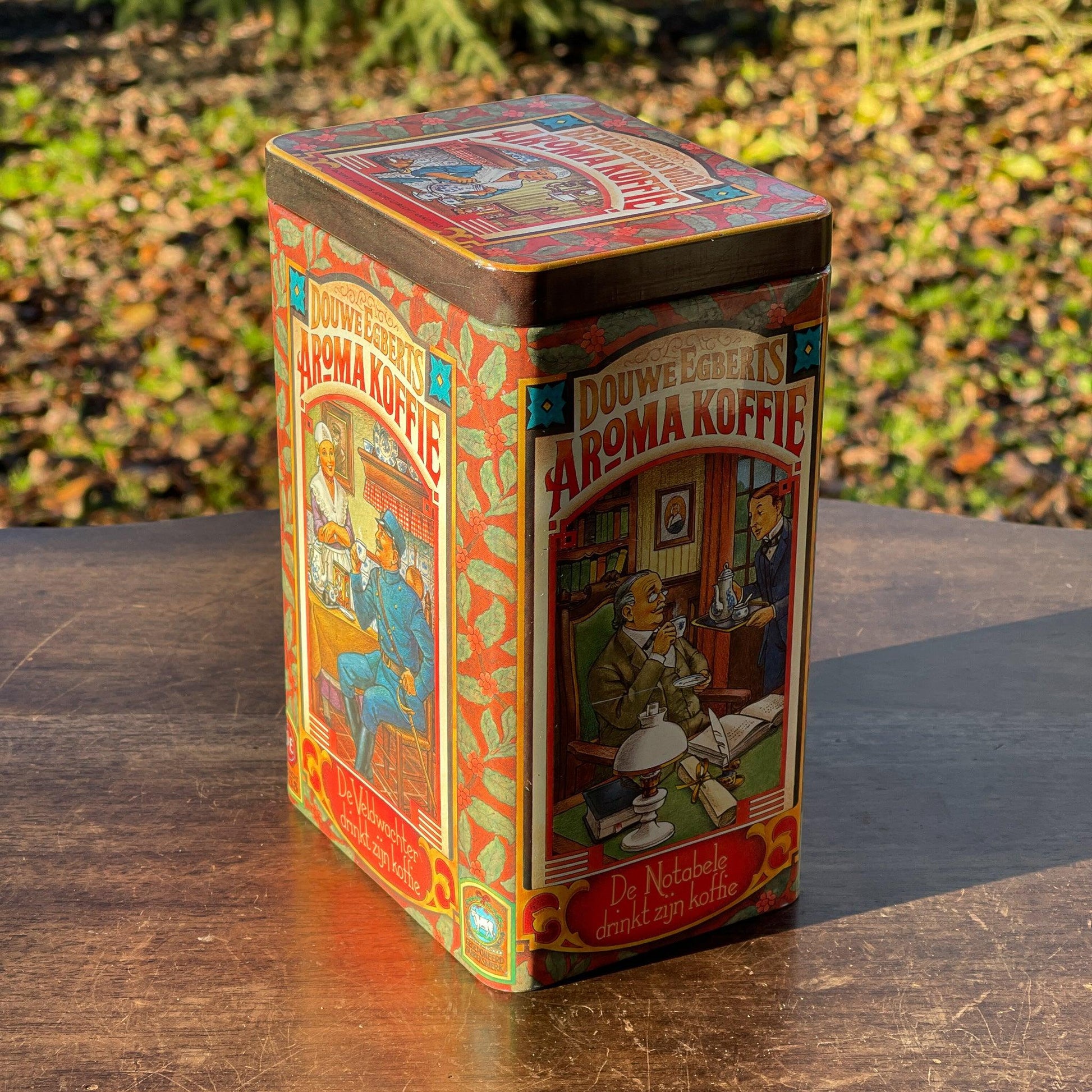Vintage Douwe Egberts bewaarblik voor aroma koffie - Bamestra Curiosa