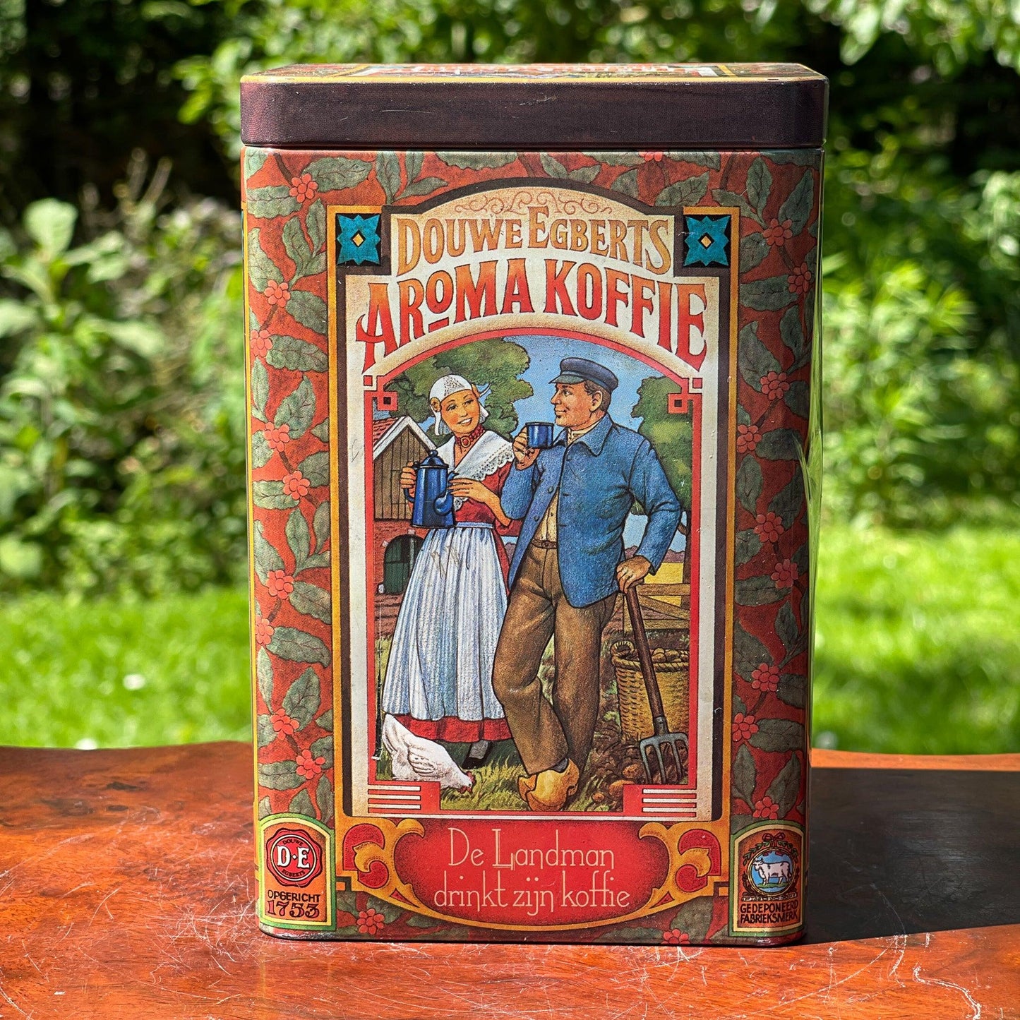 Vintage Douwe Egberts bewaarblik voor aroma koffie - Bamestra Curiosa