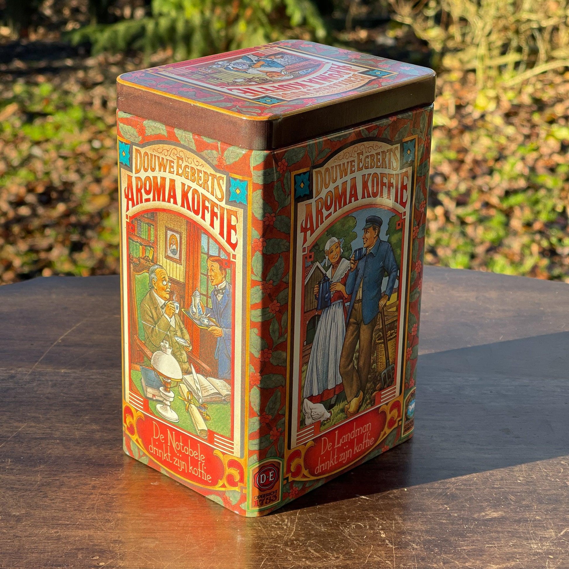 Vintage Douwe Egberts bewaarblik voor aroma koffie - Bamestra Curiosa