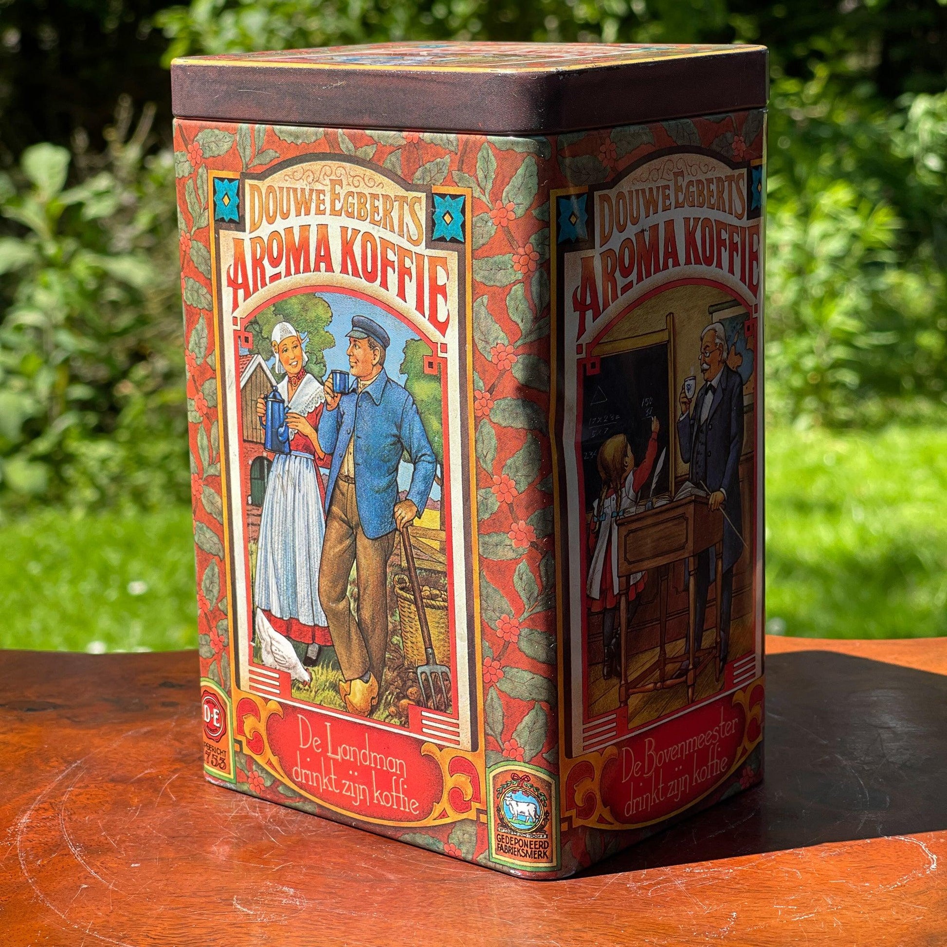 Vintage Douwe Egberts bewaarblik voor aroma koffie - Bamestra Curiosa