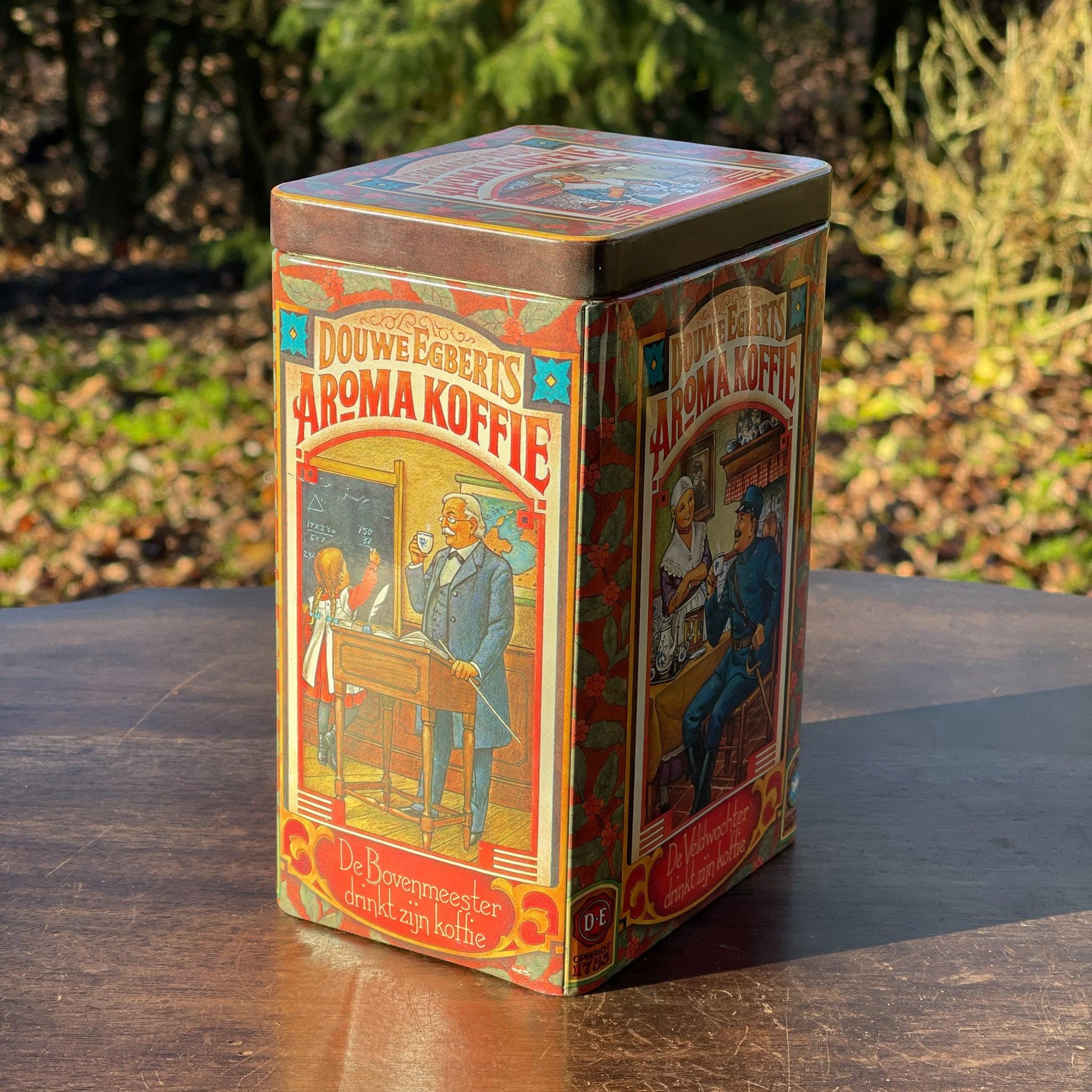 Vintage Douwe Egberts bewaarblik voor aroma koffie - Bamestra Curiosa