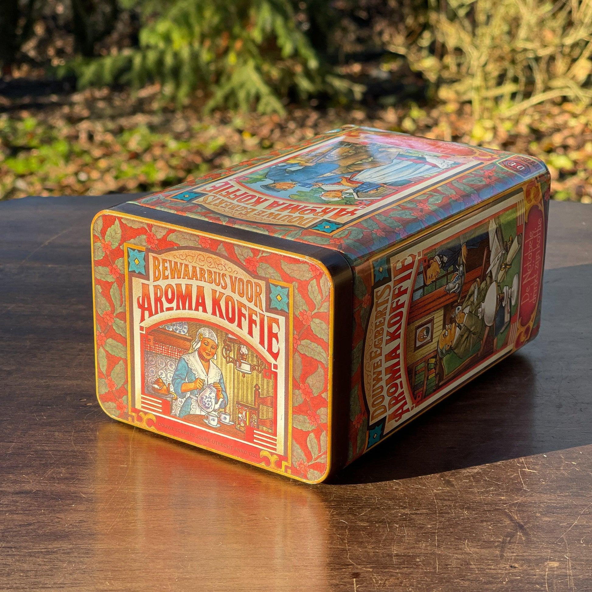 Vintage Douwe Egberts bewaarblik voor aroma koffie - Bamestra Curiosa
