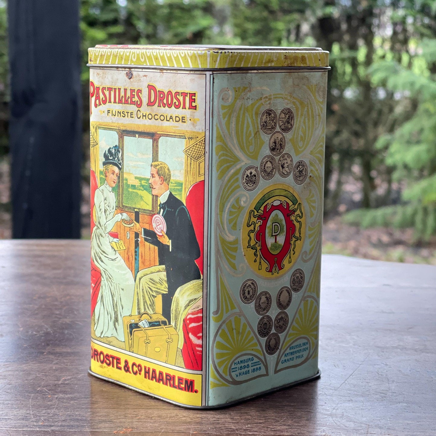 Vintage Droste Cacao blik - Bamestra Curiosa