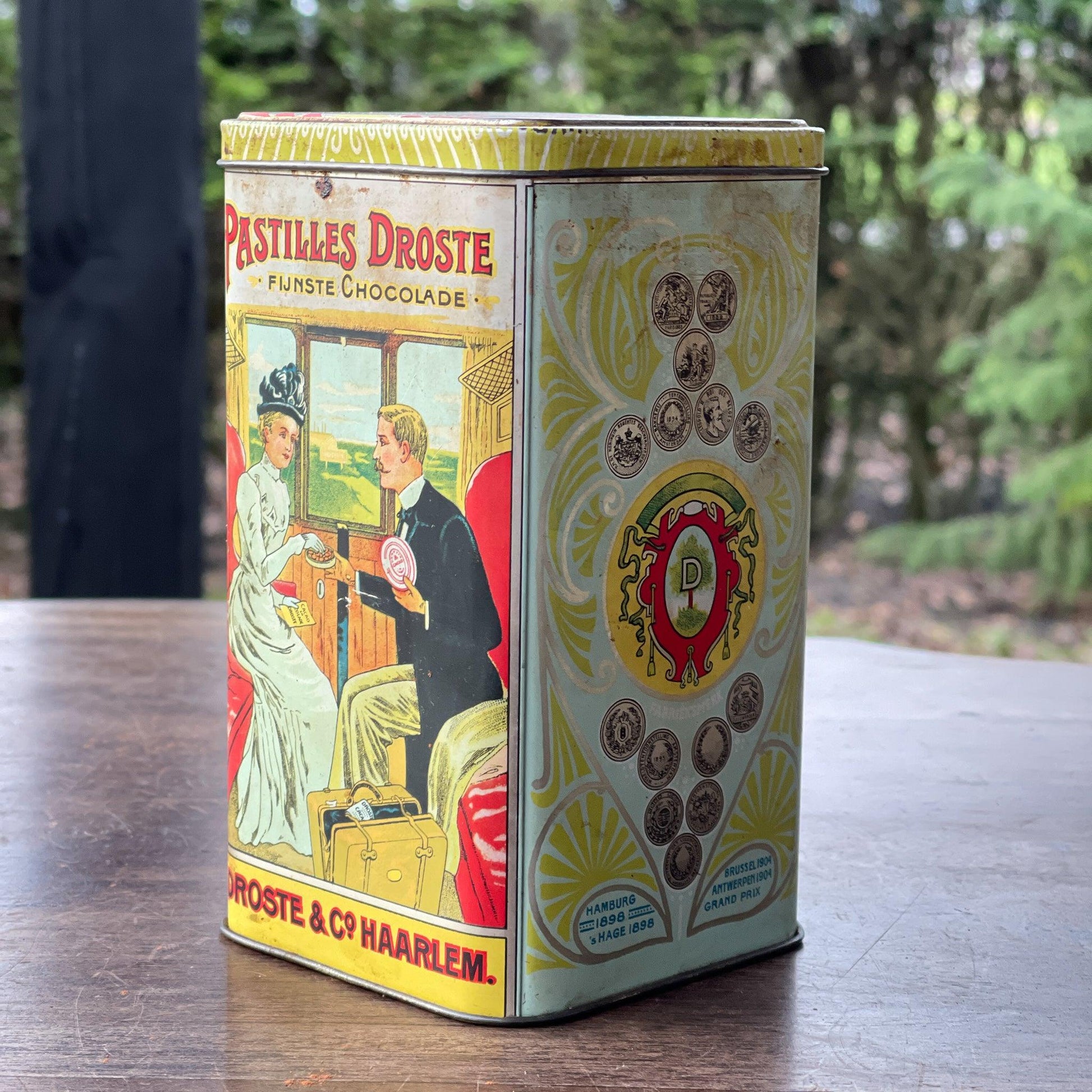 Vintage Droste Cacao blik - Bamestra Curiosa