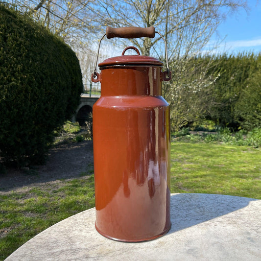 Vintage emaille melkbus met deksel - Bamestra Curiosa