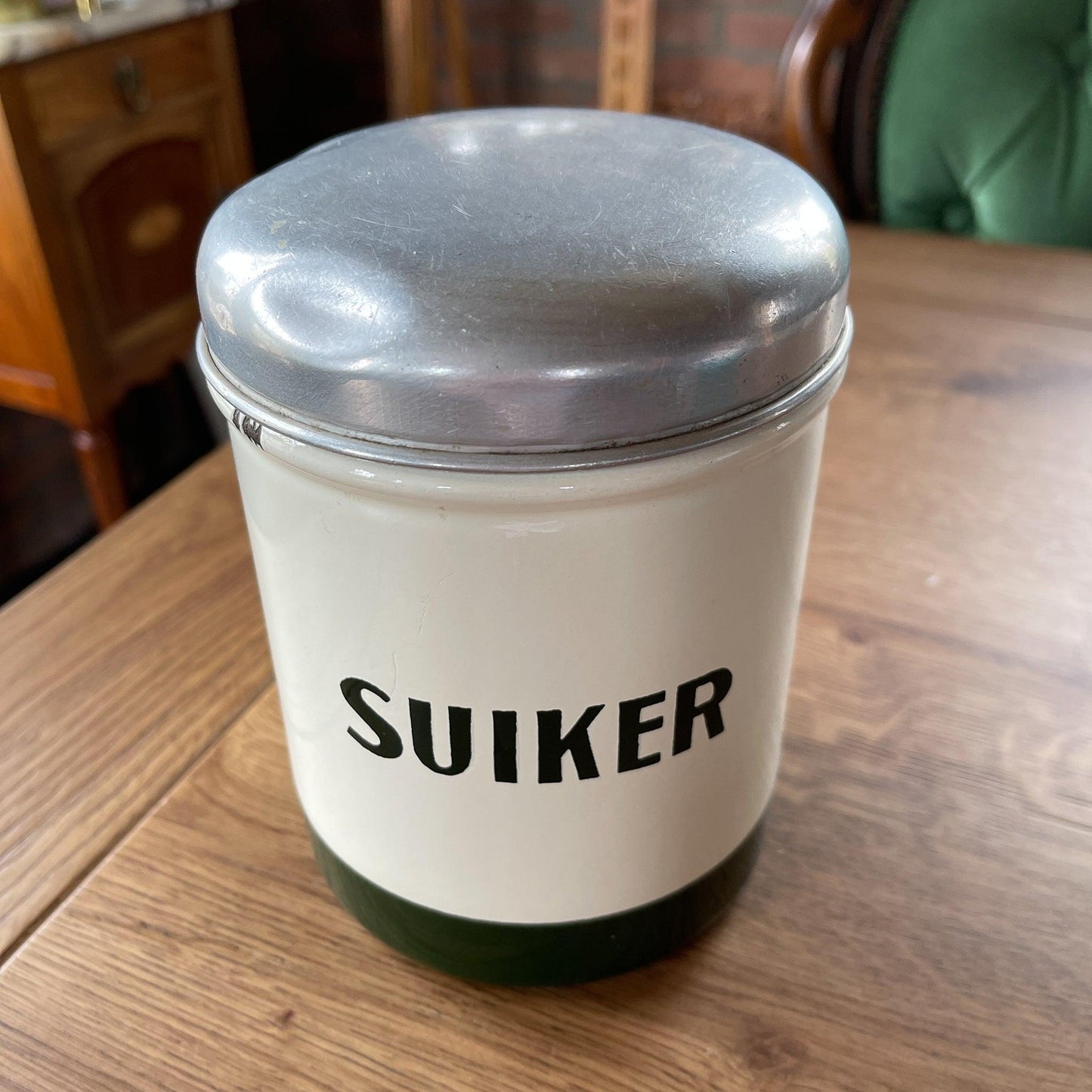 Vintage emaille suikerbus - Bamestra Curiosa