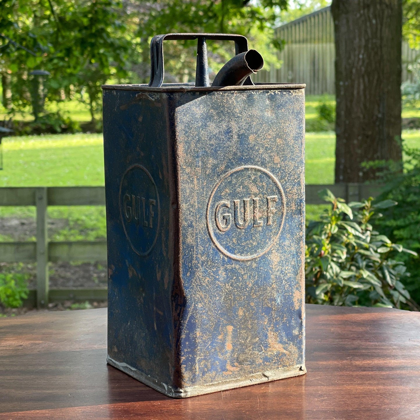 Vintage Gulf petroleum kan - Bamestra Curiosa