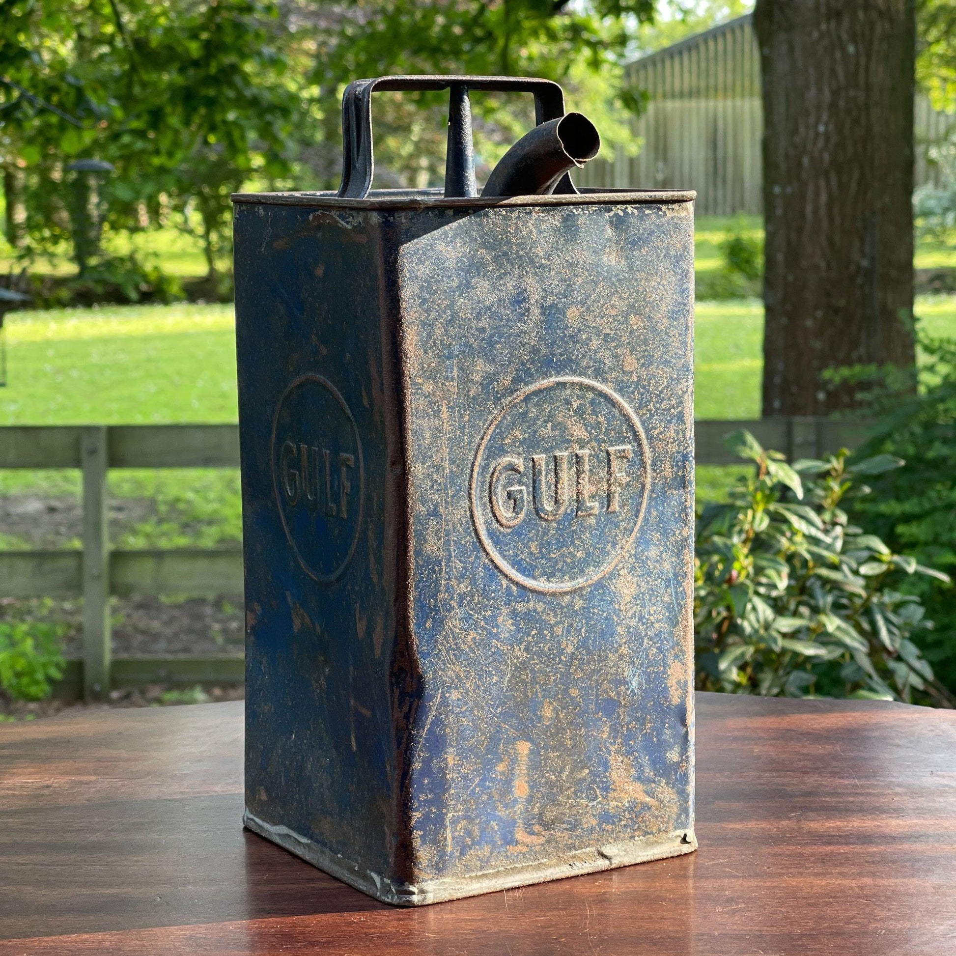 Vintage Gulf petroleum kan - Bamestra Curiosa