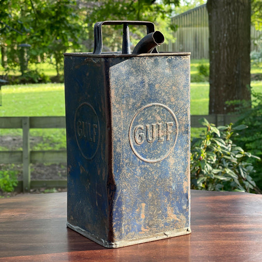 Vintage Gulf petroleum kan - Bamestra Curiosa