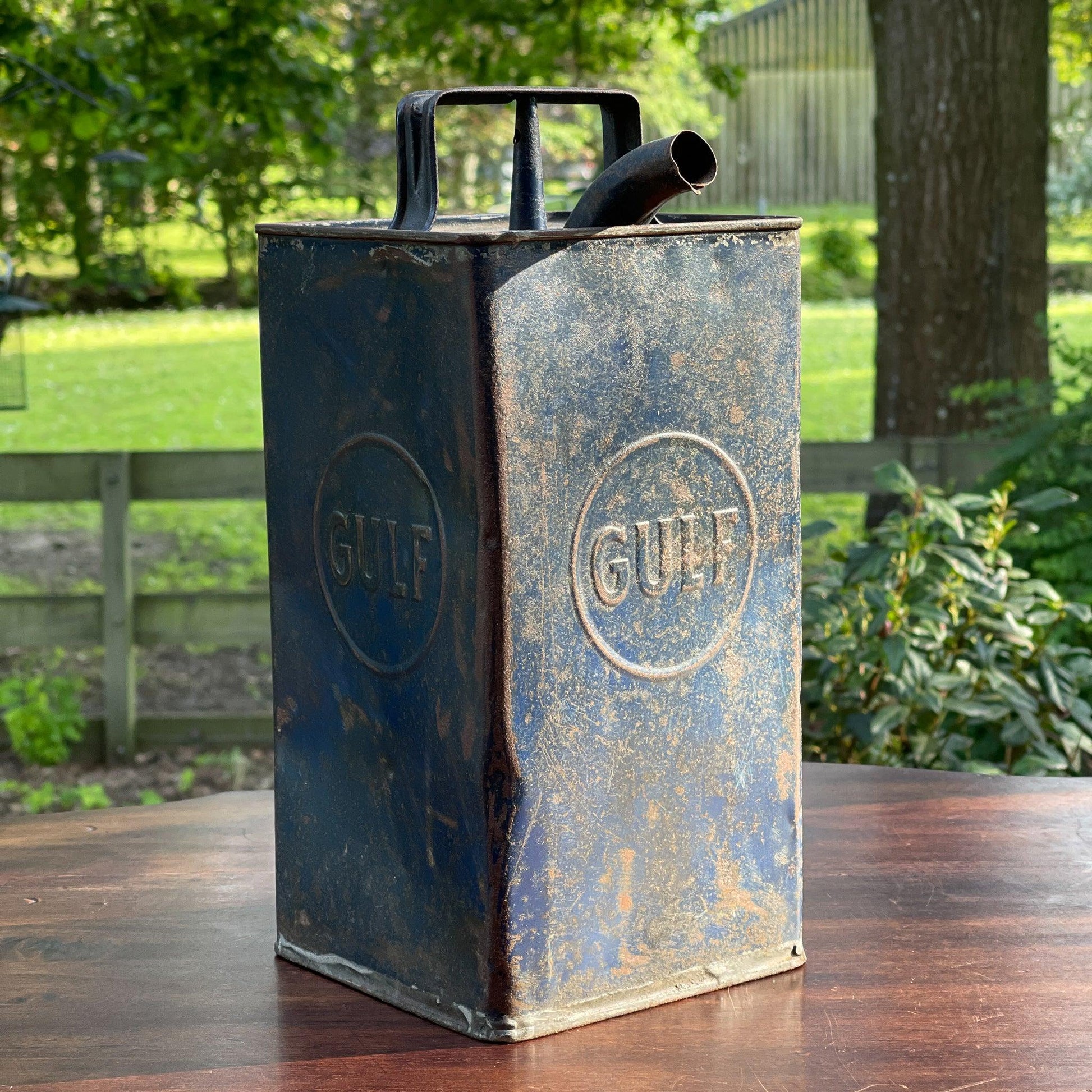 Vintage Gulf petroleum kan - Bamestra Curiosa