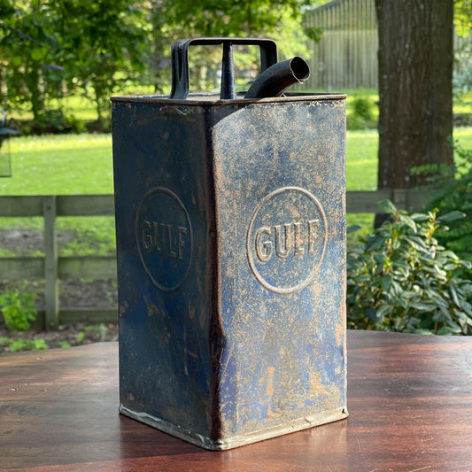 Vintage Gulf petroleum kan - Bamestra Curiosa