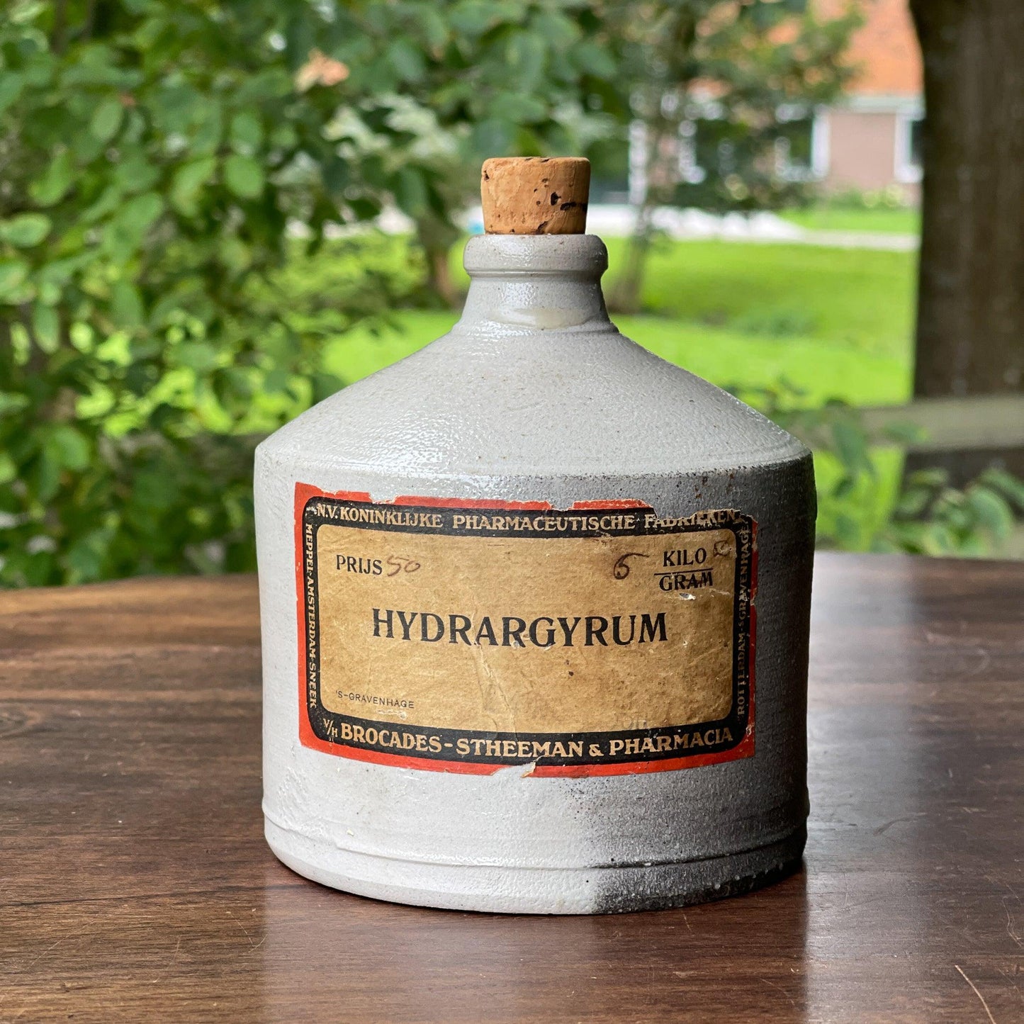 Vintage Hydrargyrum fles van Brocades-Stheeman & Pharmacia - Bamestra Curiosa