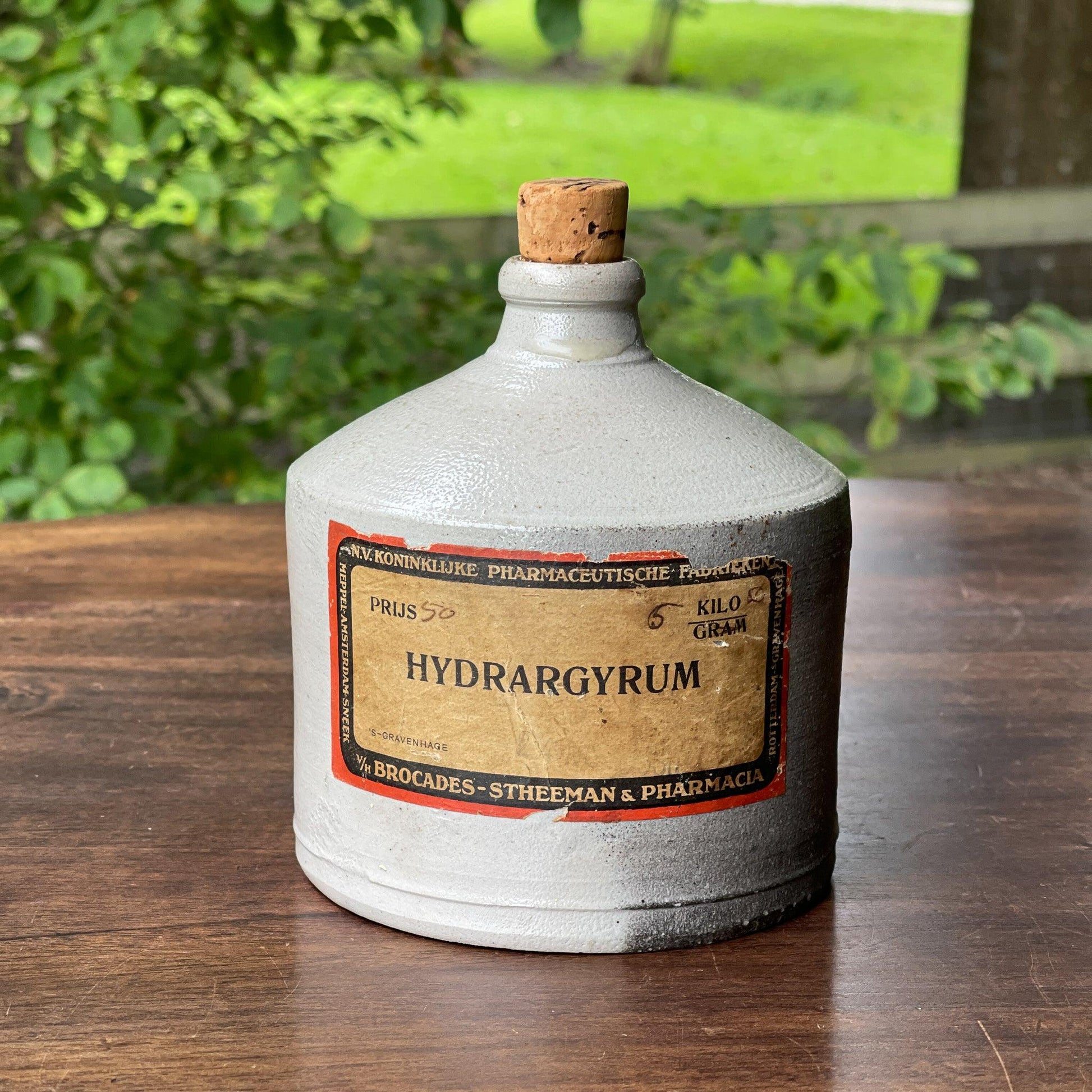 Vintage Hydrargyrum fles van Brocades-Stheeman & Pharmacia - Bamestra Curiosa