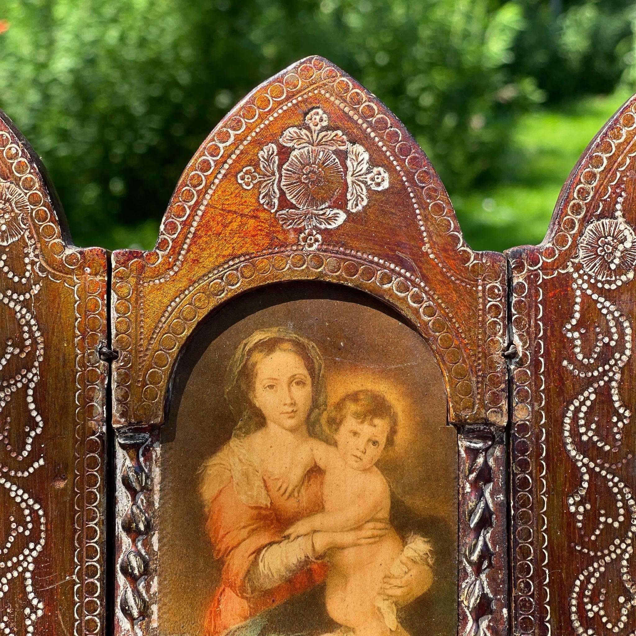 Vintage Italiaans drieluik Icoon Murillo - The Collectionist