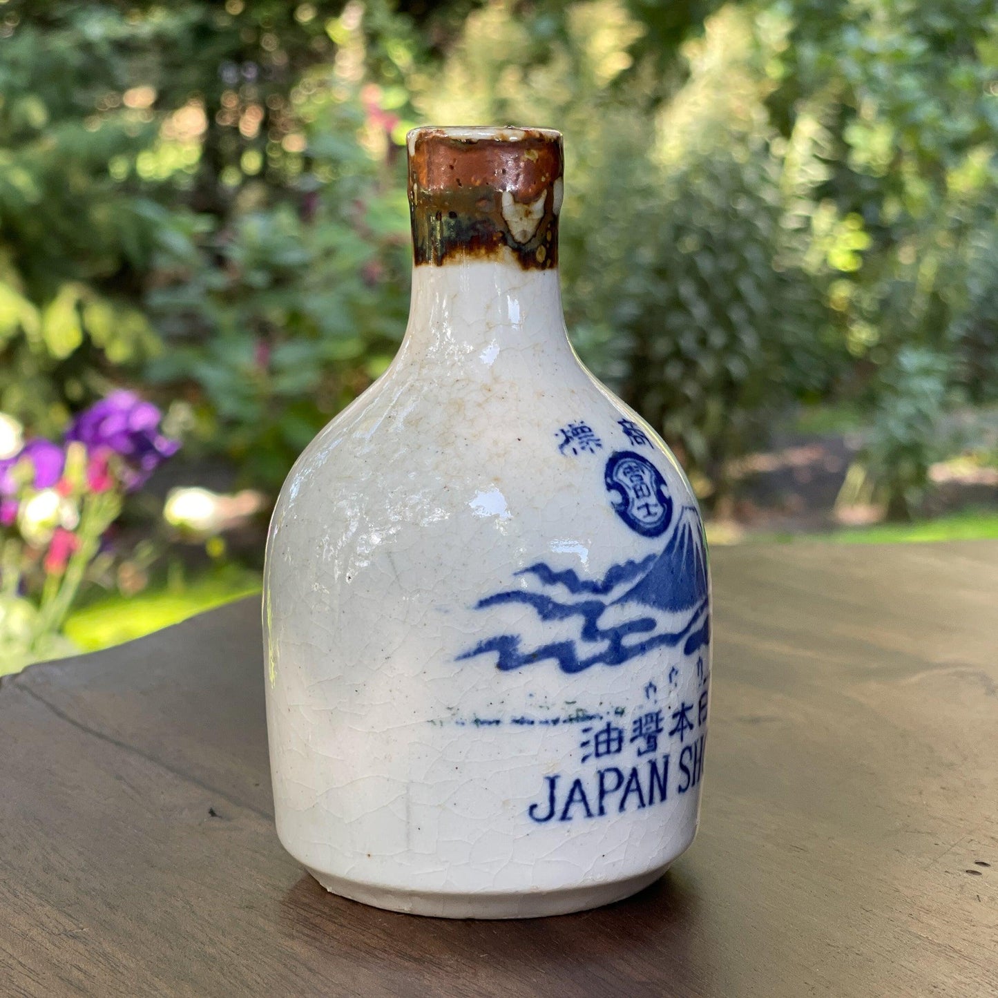 Vintage Japans Soya flesje van aardewerk - Bamestra Curiosa