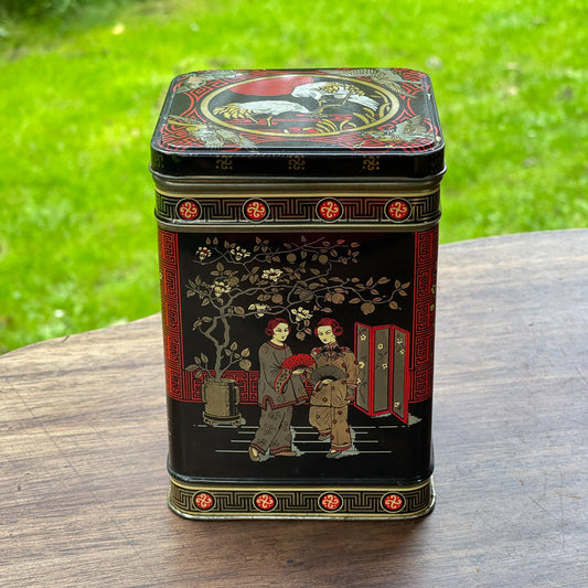 Vintage Japanse thee blik - Bamestra Curiosa