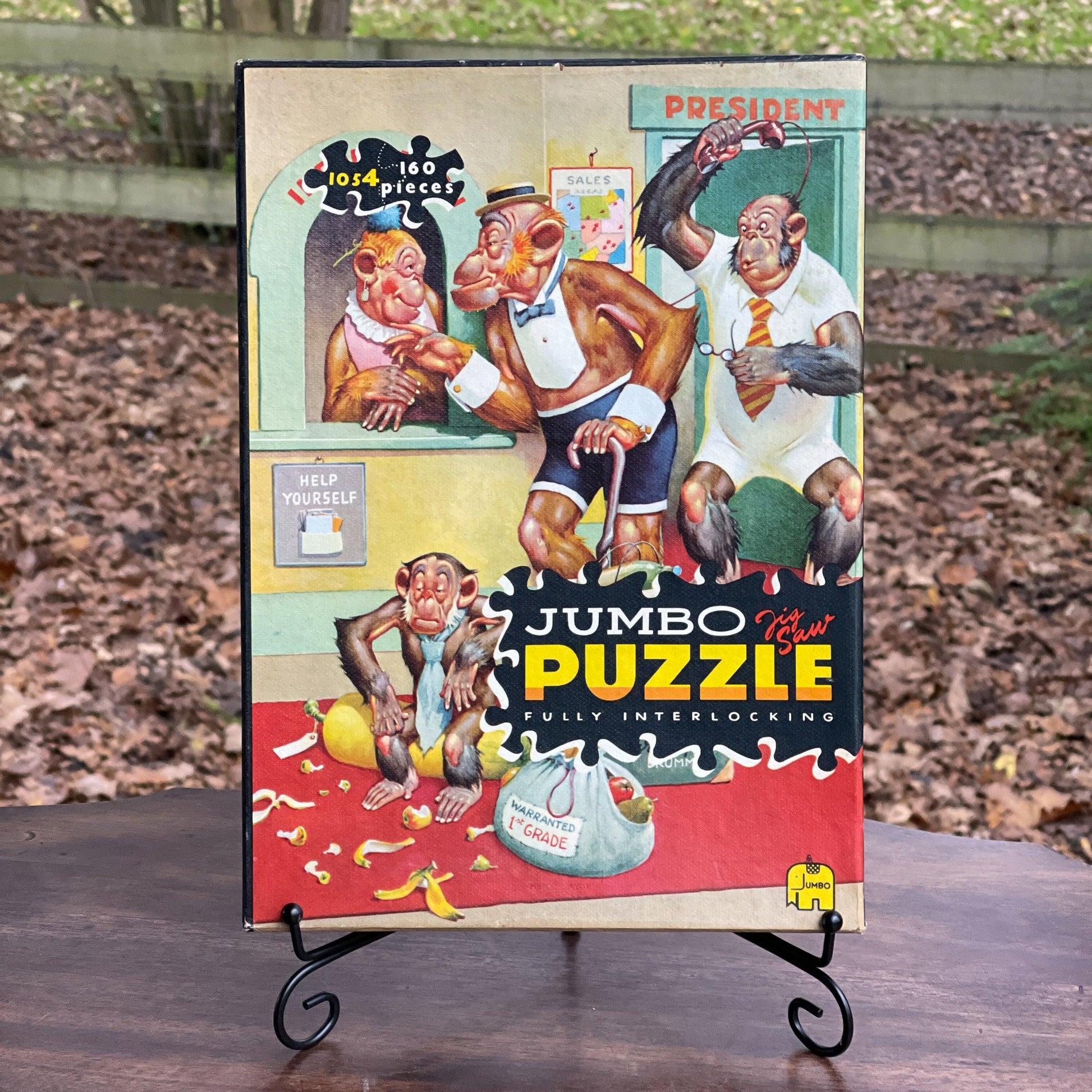 Vintage Jumbo jigsaw apen puzzel - Bamestra Curiosa