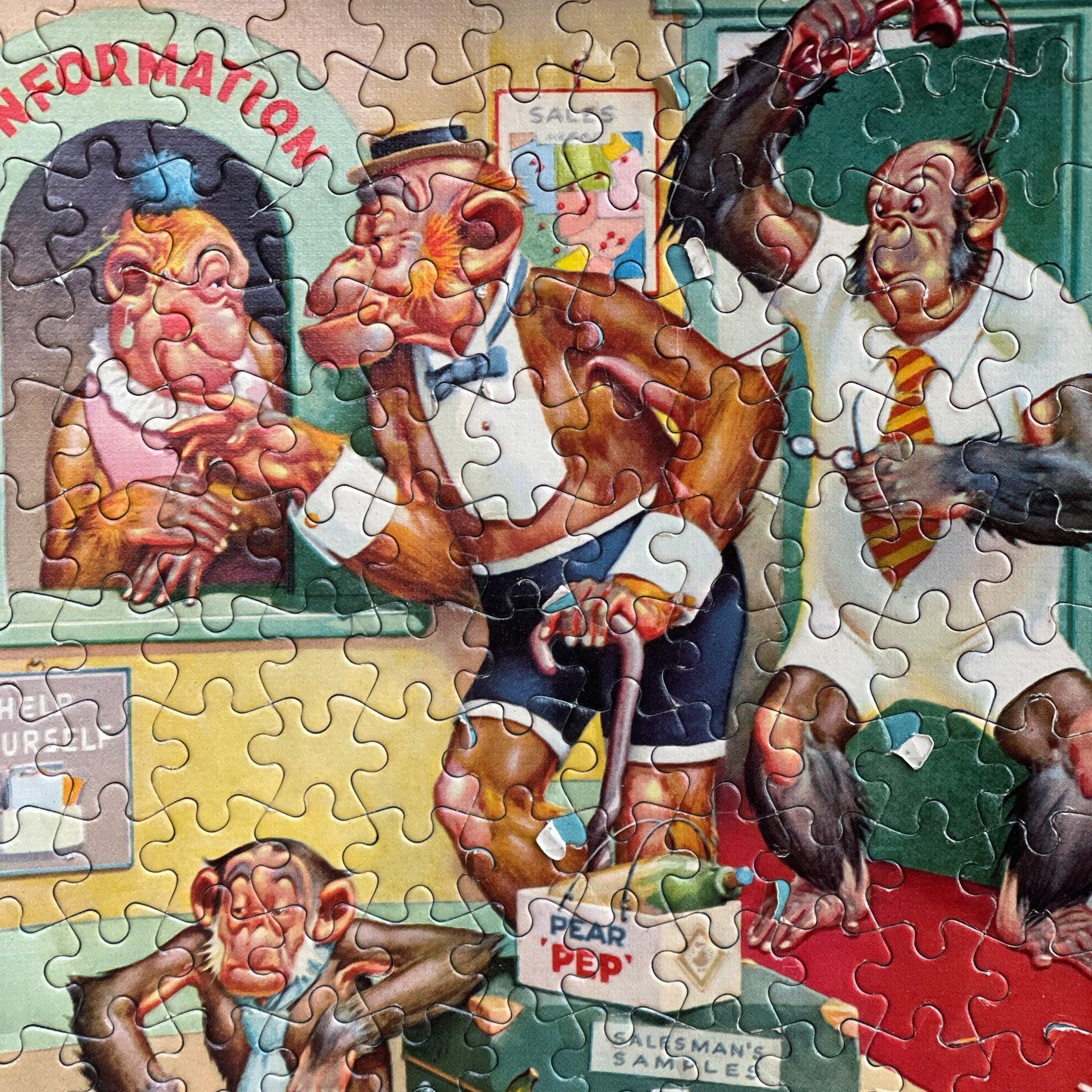 Vintage Jumbo jigsaw apen puzzel - Bamestra Curiosa