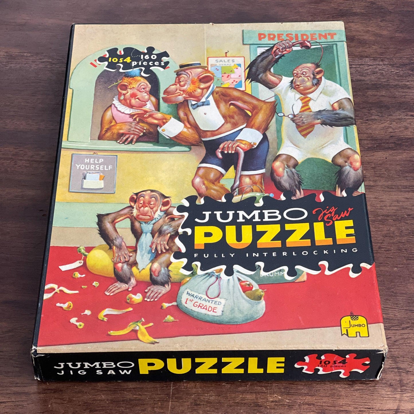 Vintage Jumbo jigsaw apen puzzel - Bamestra Curiosa