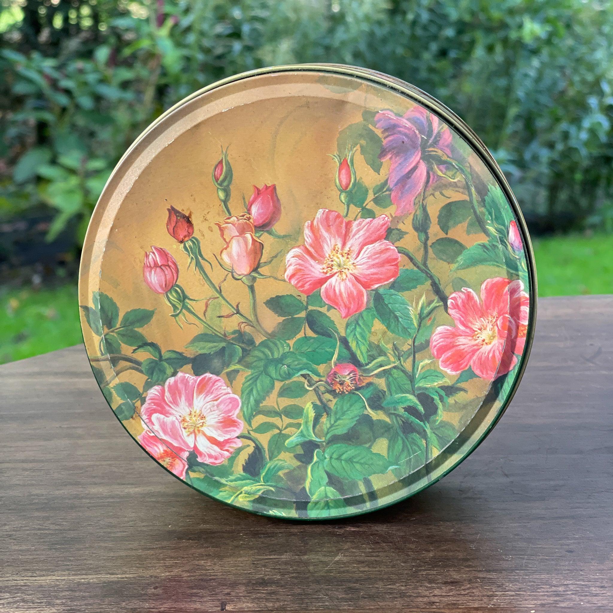 Vintage koekblik met bloemen - The Collectionist