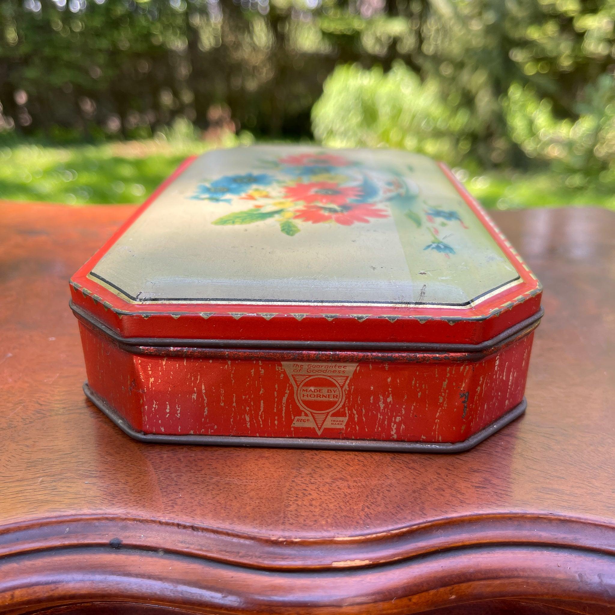 Vintage koekblik met bloemen - The Collectionist