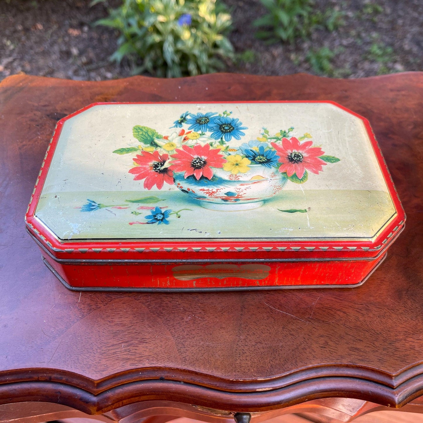 Vintage koekblik met bloemen - Bamestra Curiosa