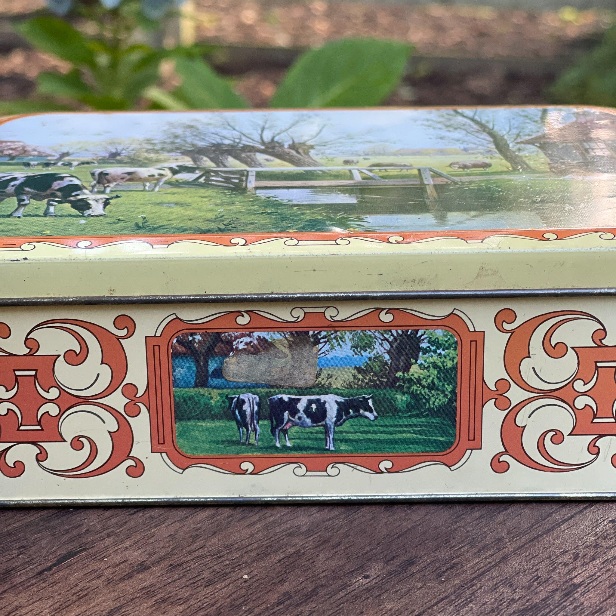 Vintage koekblik met Hollands landschap - The Collectionist