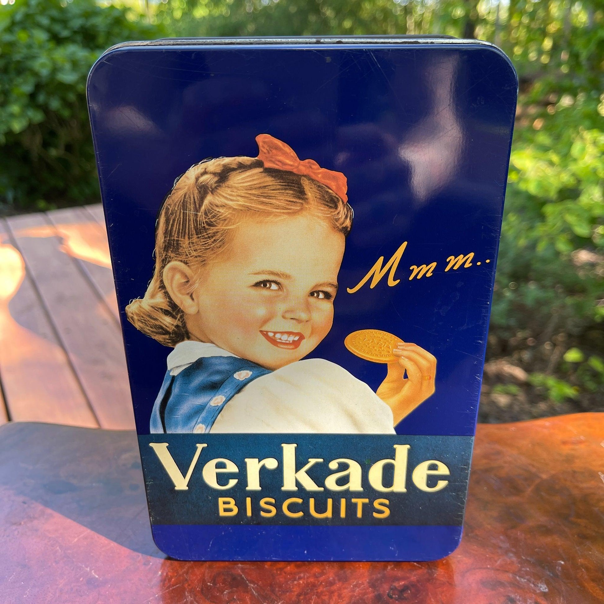 Vintage koekblik van Verkade - Bamestra Curiosa